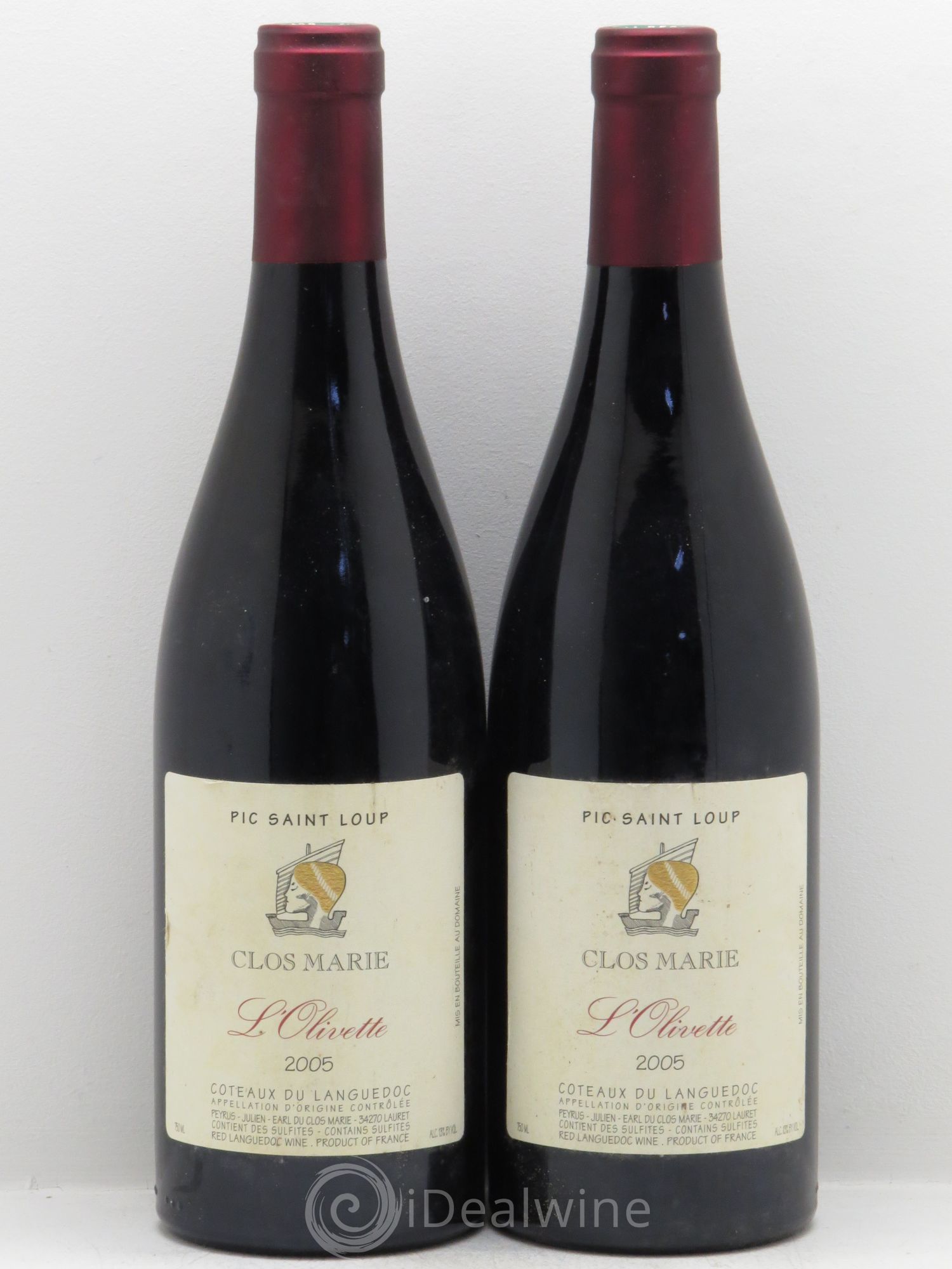 Pic Saint-Loup Clos Marie Olivette Christophe Peyrus et Françoise Julien 2005 - Lot de 2 bouteilles - 0