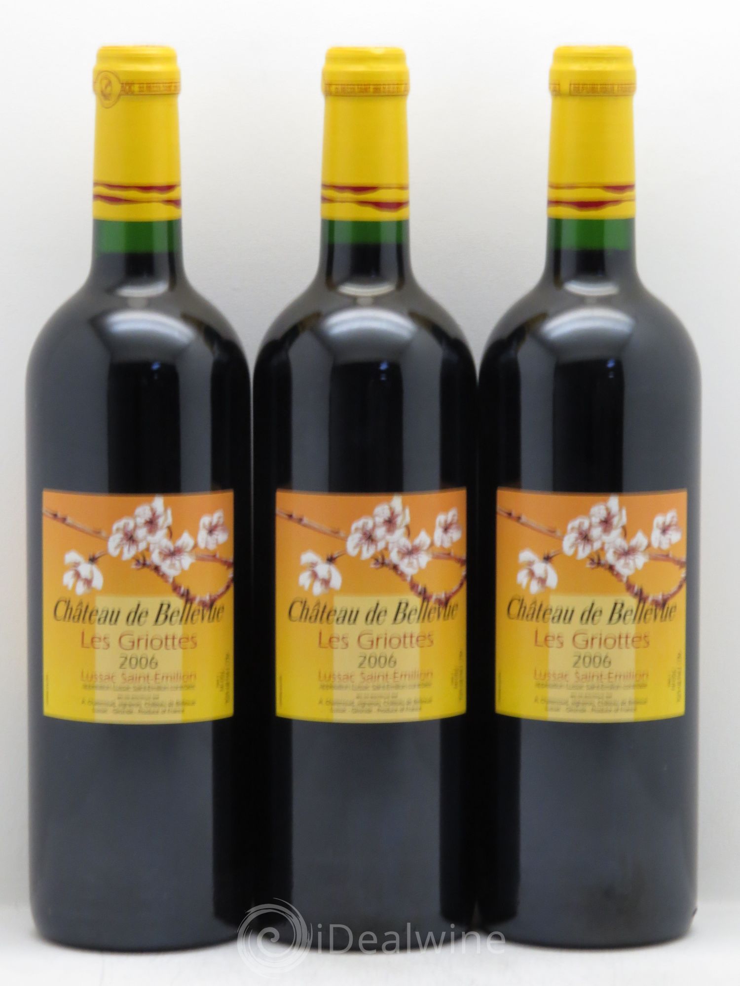 Bordeaux Château de Bellevue Lussac St Emilion Les Griottes (bio) (sans prix de réserve - no reserve) 2006 - Posten von 3 Flaschen - 0