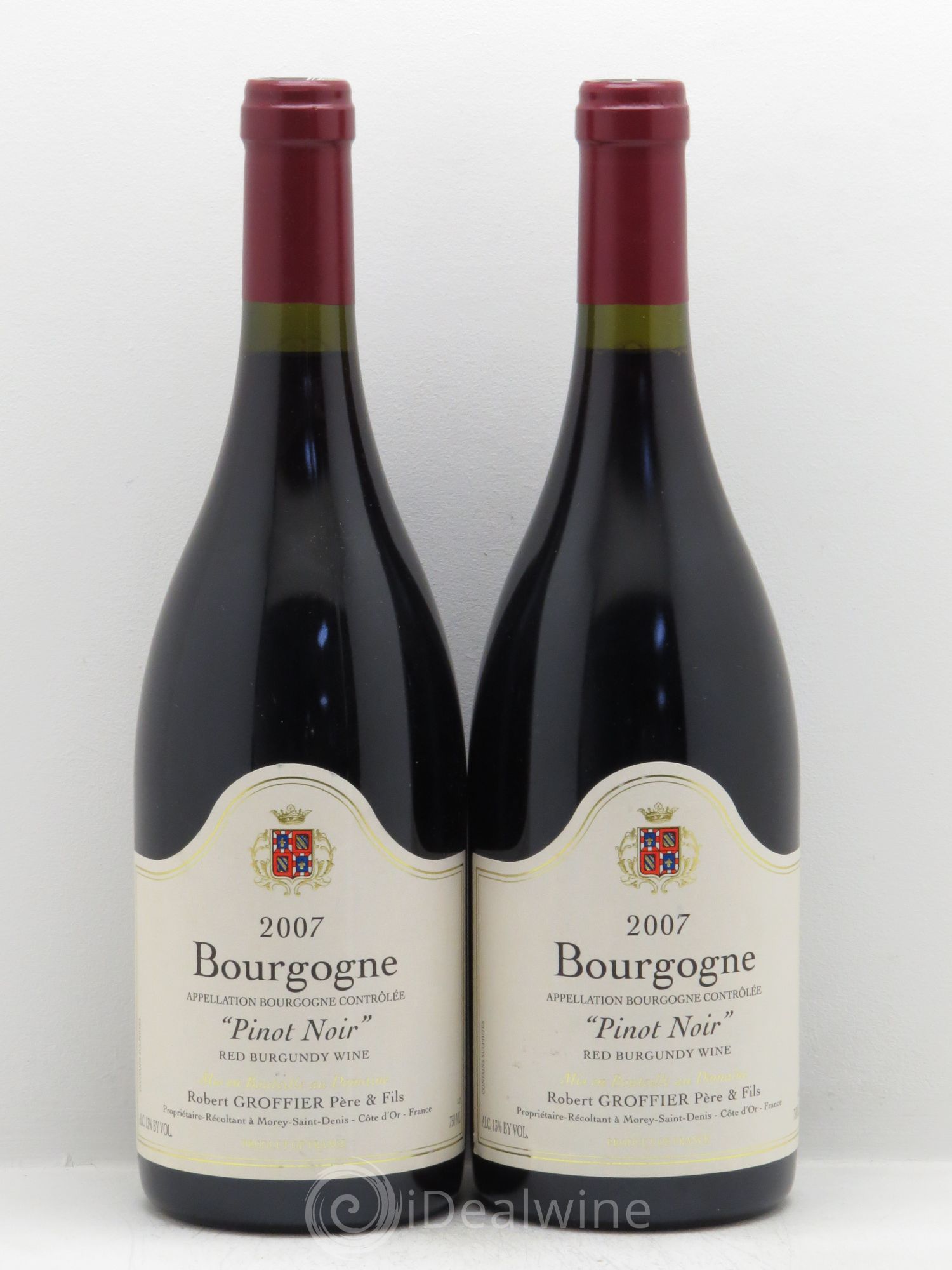 Bourgogne Pinot Noir Domaine Robert Groffier (sans prix de réserve - no reserve) 2007 - Posten von 2 Flaschen - 0