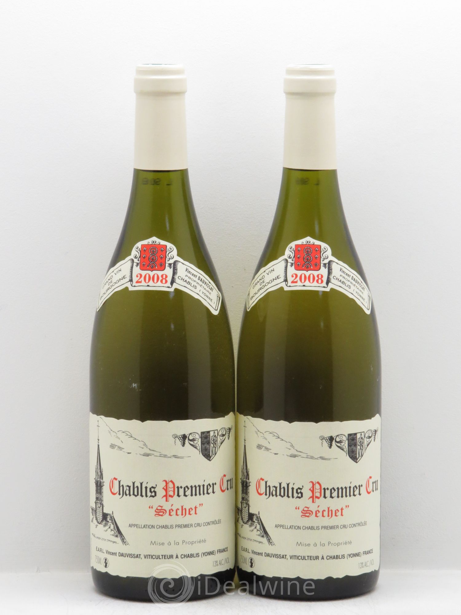Chablis 1er Cru Séchet Vincent Dauvissat (Domaine) 2008 - Lot de 2 bouteilles - 0