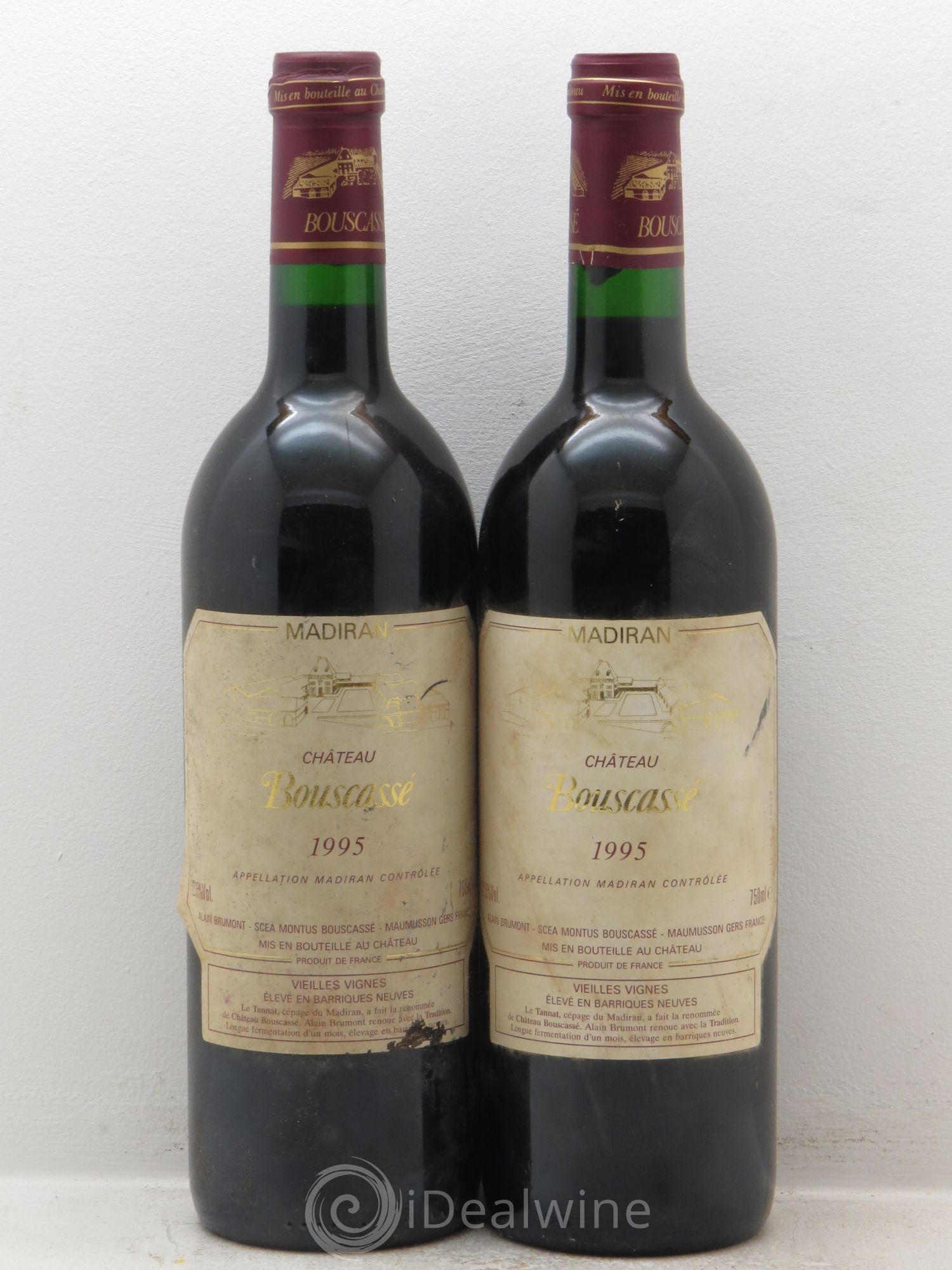 Madiran Vieilles Vignes Château Bouscassé - Alain Brumont 1995 - Lot de 2 bouteilles - 0