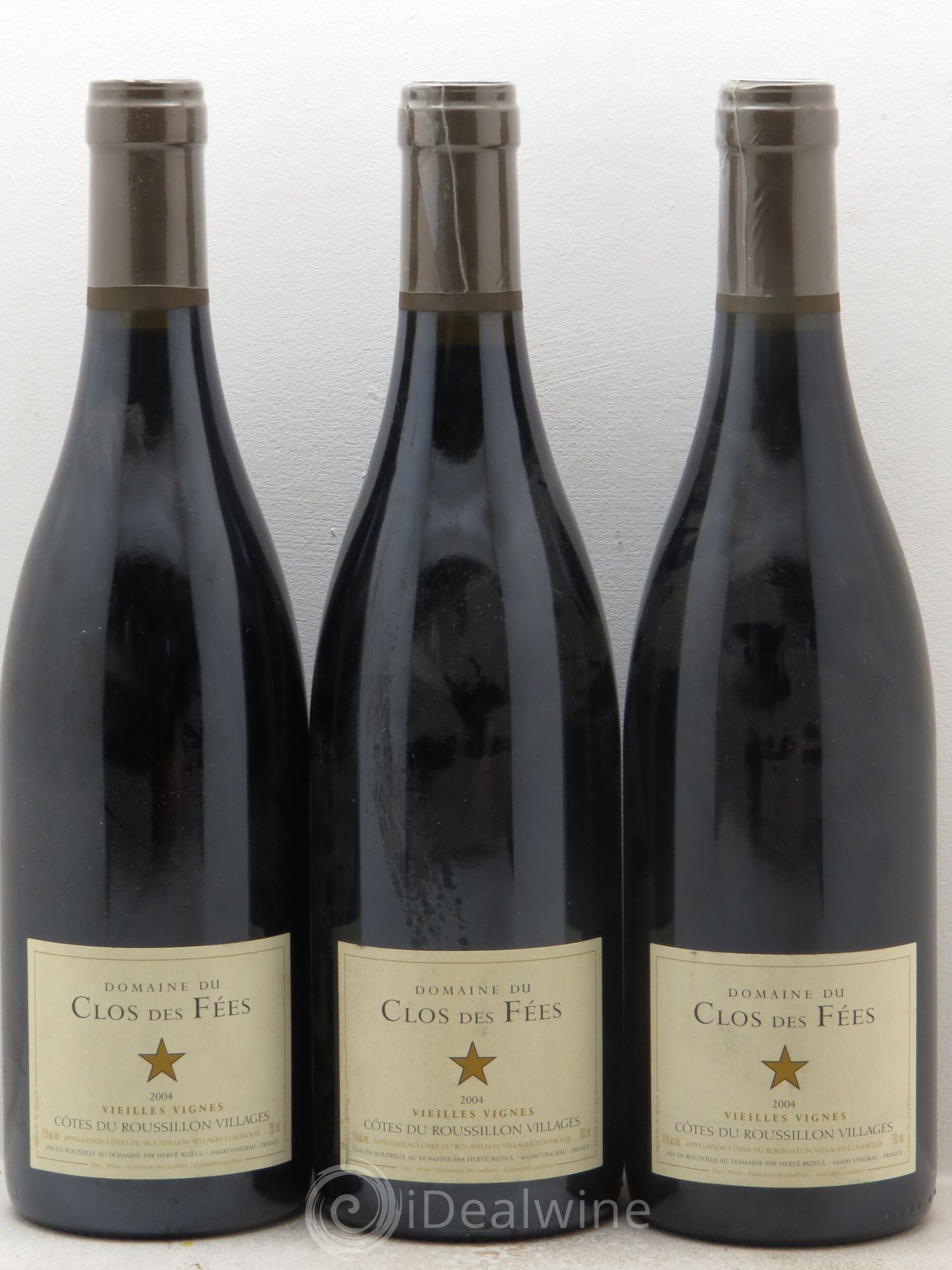 Côtes du Roussillon Villages Clos des Fées Vieilles vignes Hervé Bizeul 2004 - Lot de 3 bouteilles - 0