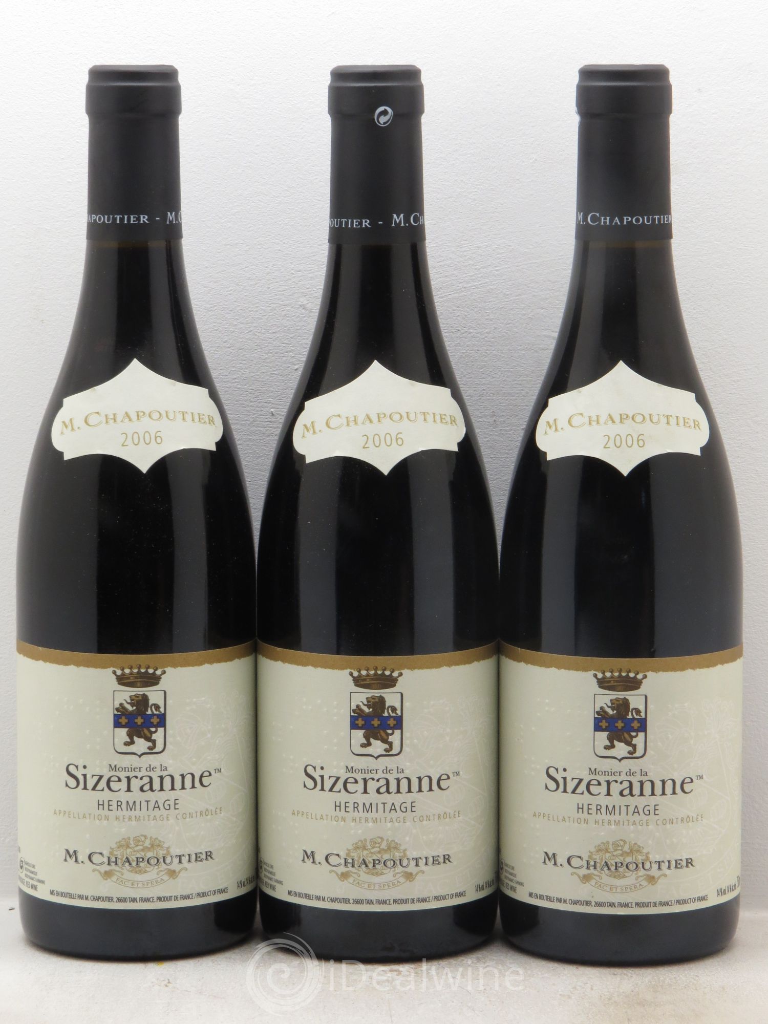 Hermitage Monier de La Sizeranne Chapoutier 2006 - Lot de 3 bouteilles - 0