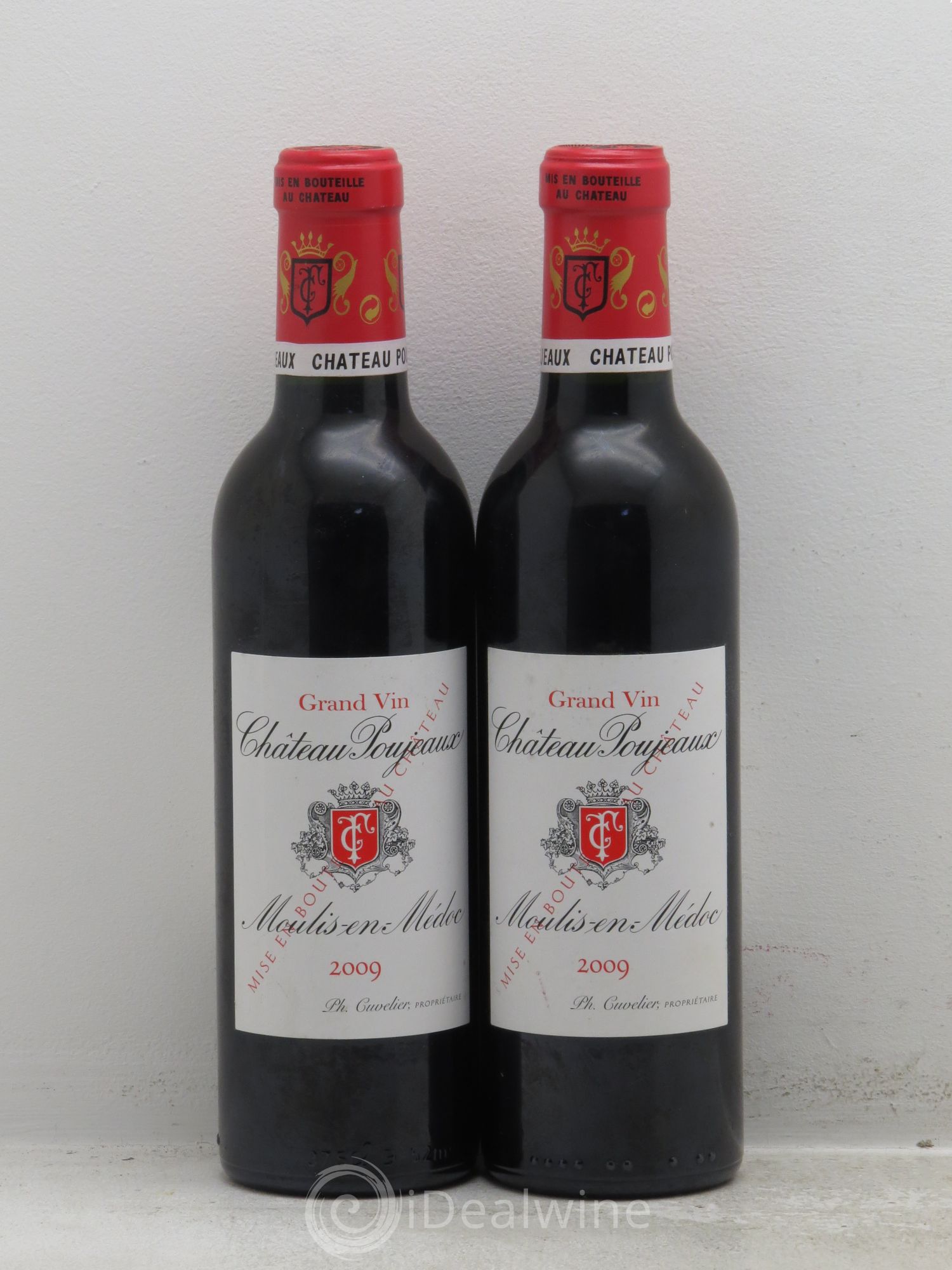 Château Poujeaux 2009 - Lot de 2 demi bouteilles - 0