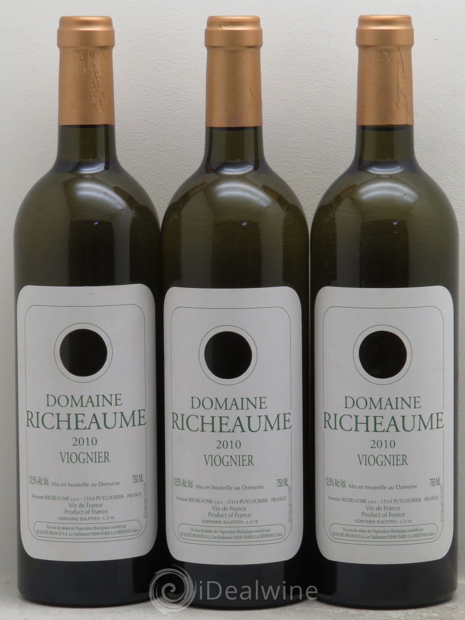 Vin de France Domaine Richeaume Viognier 2010 - Posten von 3 Flaschen - 0