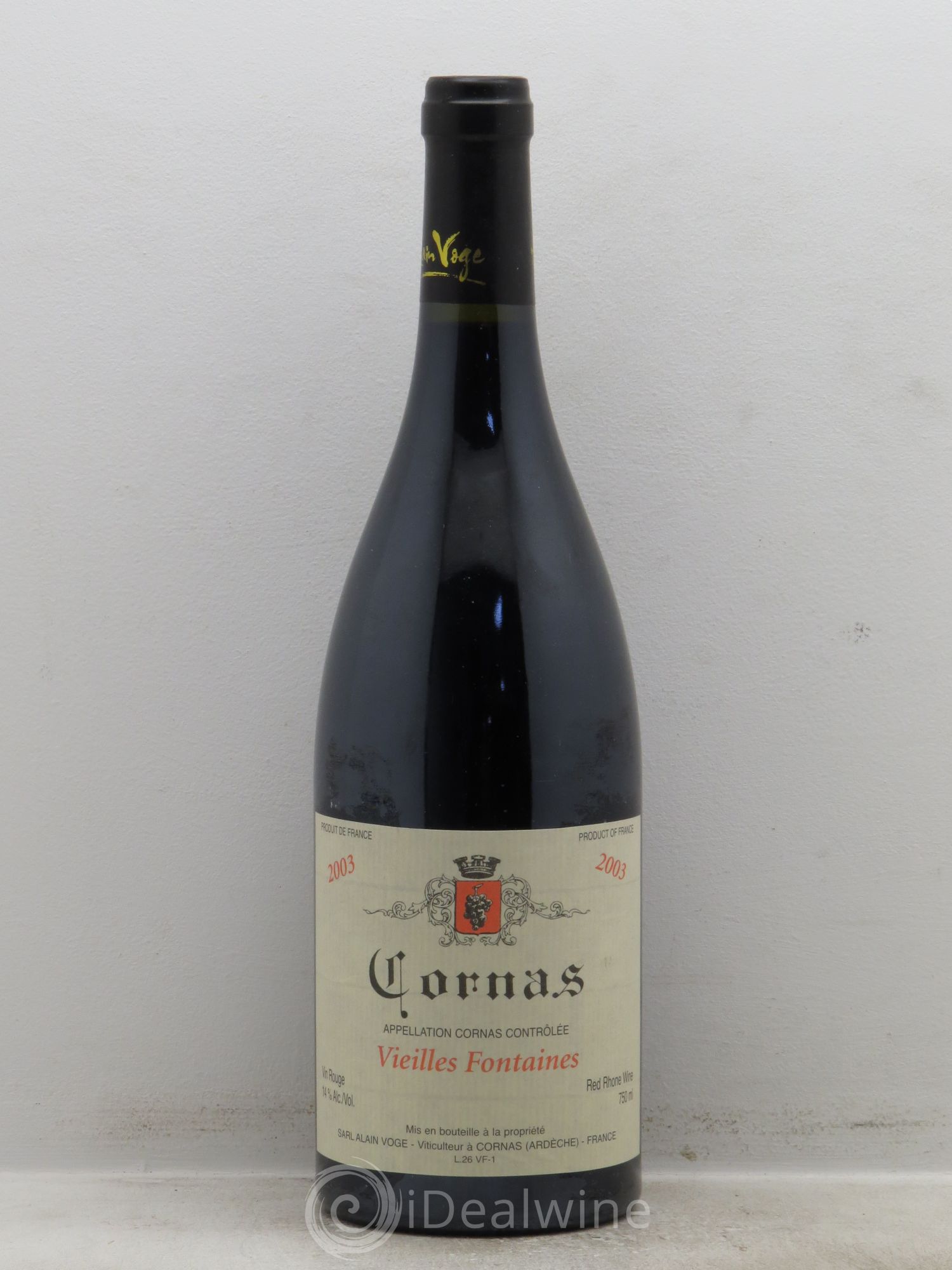 Cornas Les Vieilles Fontaines Alain Voge (Domaine) 2003 - Lot de 1 bouteille - 0