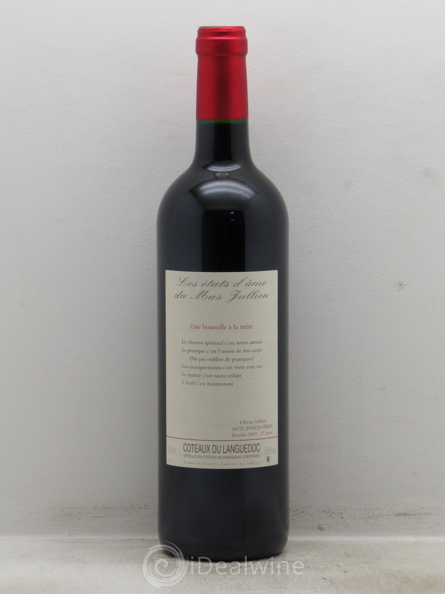 Terrasses du Larzac Mas Jullien Les Etats d'Ame du Mas Jullien Olivier Jullien 2005 - Lot de 1 bouteille - 0