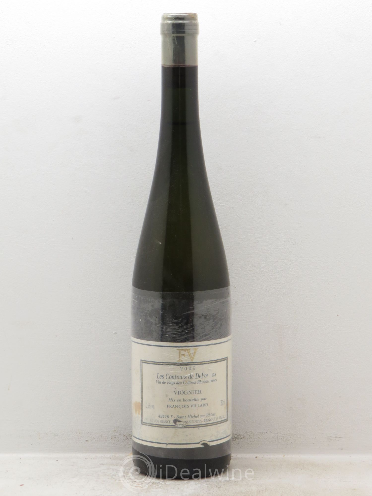 Rhône Vdp des Collines Rhodaniennes les contours Deponcins Viognier F.Villard (sans prix de réserve) 2005 - Posten von 1 Flasche - 0