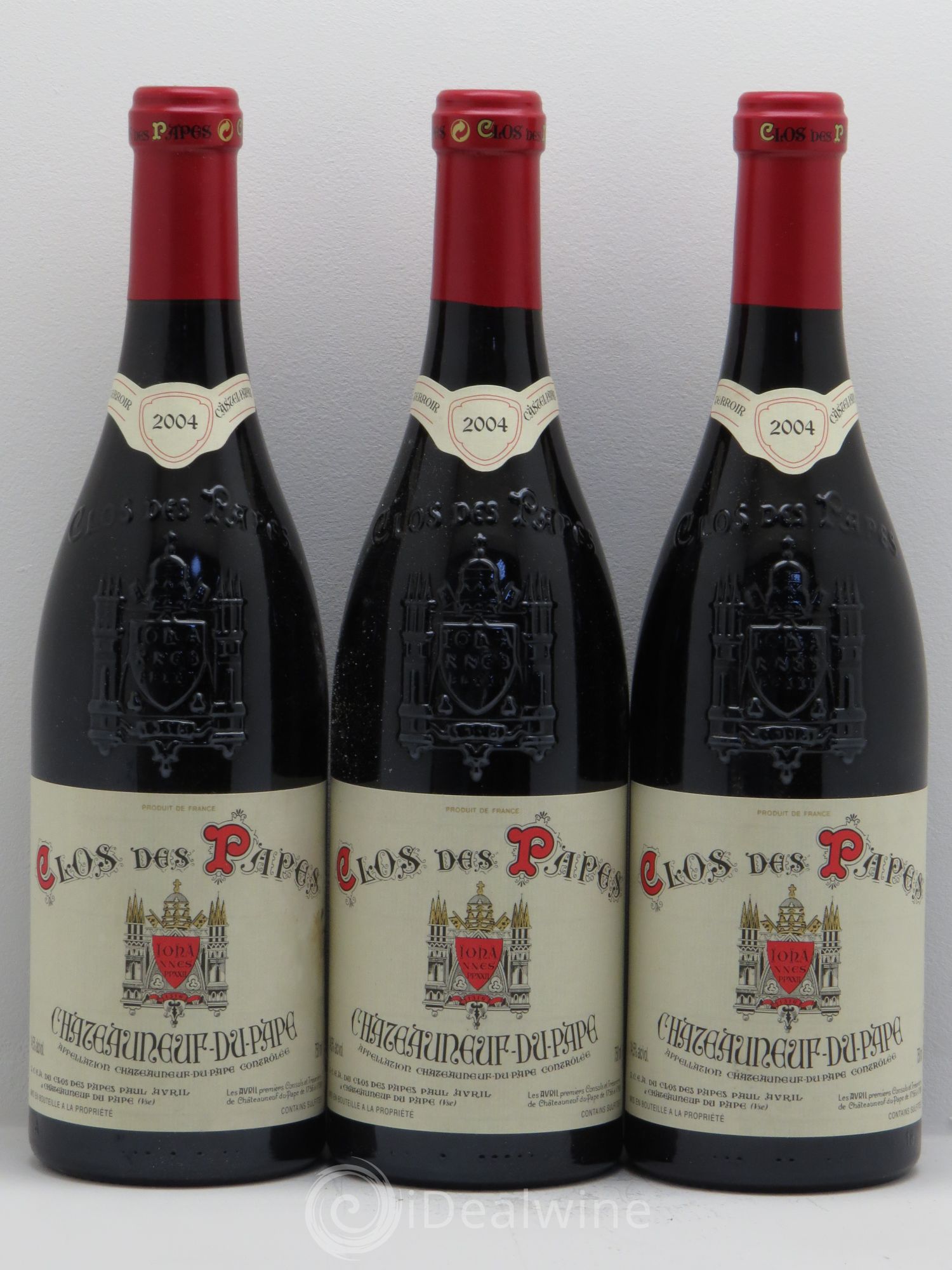 Châteauneuf-du-Pape Clos des Papes - Paul Avril 2004 - Lot de 3 bouteilles - 0