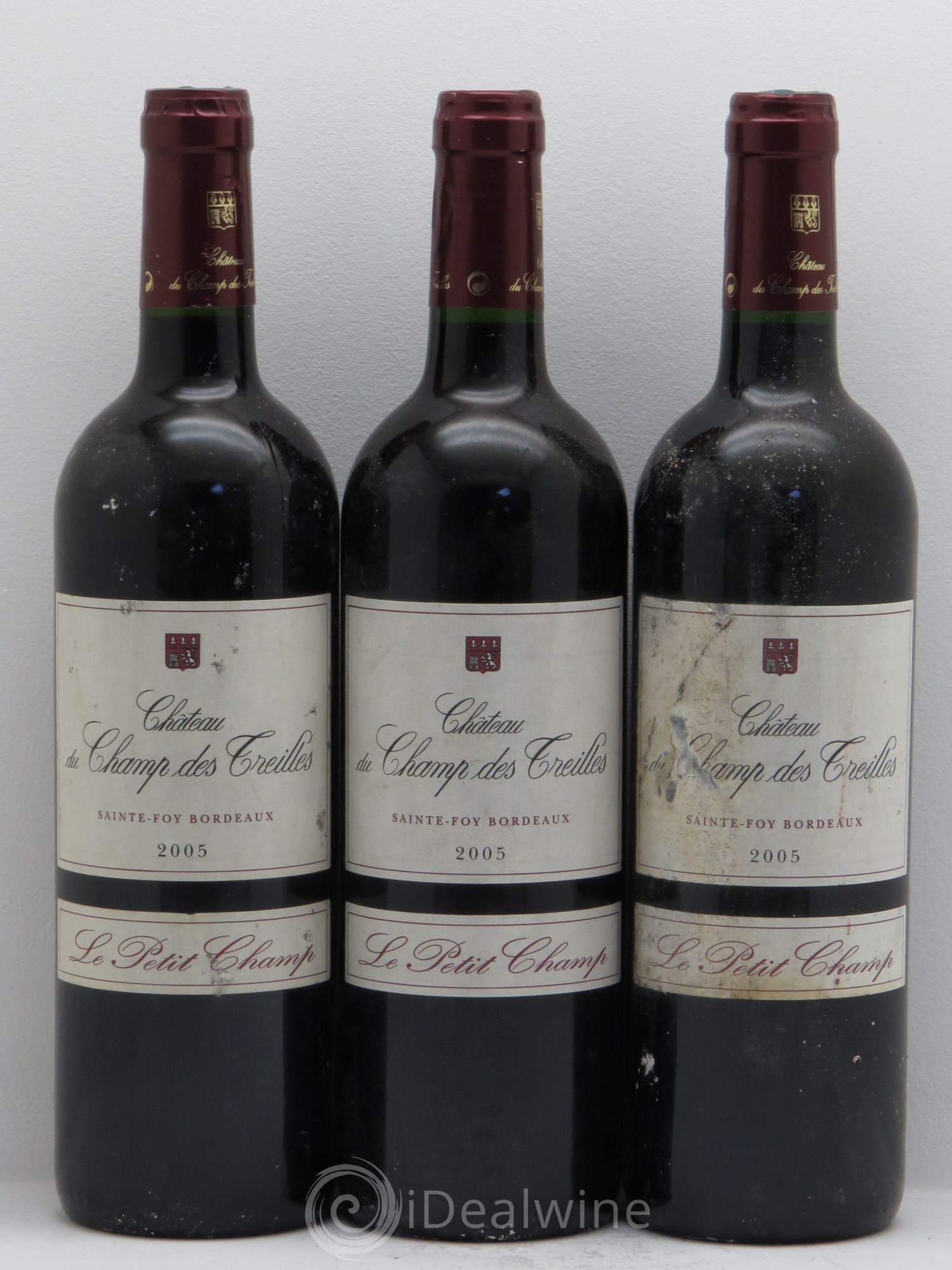 Sainte-Foy-Bordeaux Château du Champ des Treilles le Petit Champ 2005 - Posten von 3 Flaschen - 0