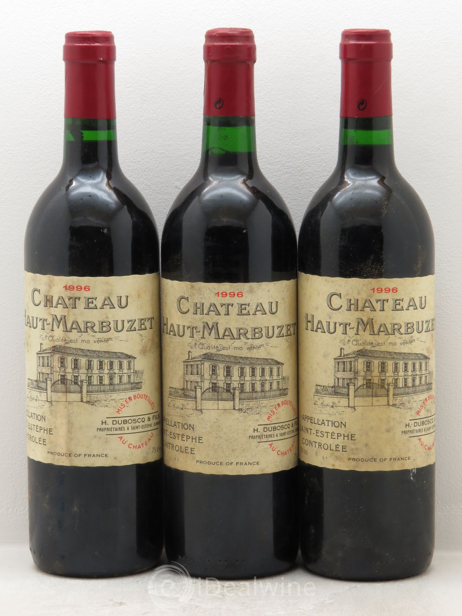 Château Haut Marbuzet 1996 - Lot de 3 bouteilles - 0