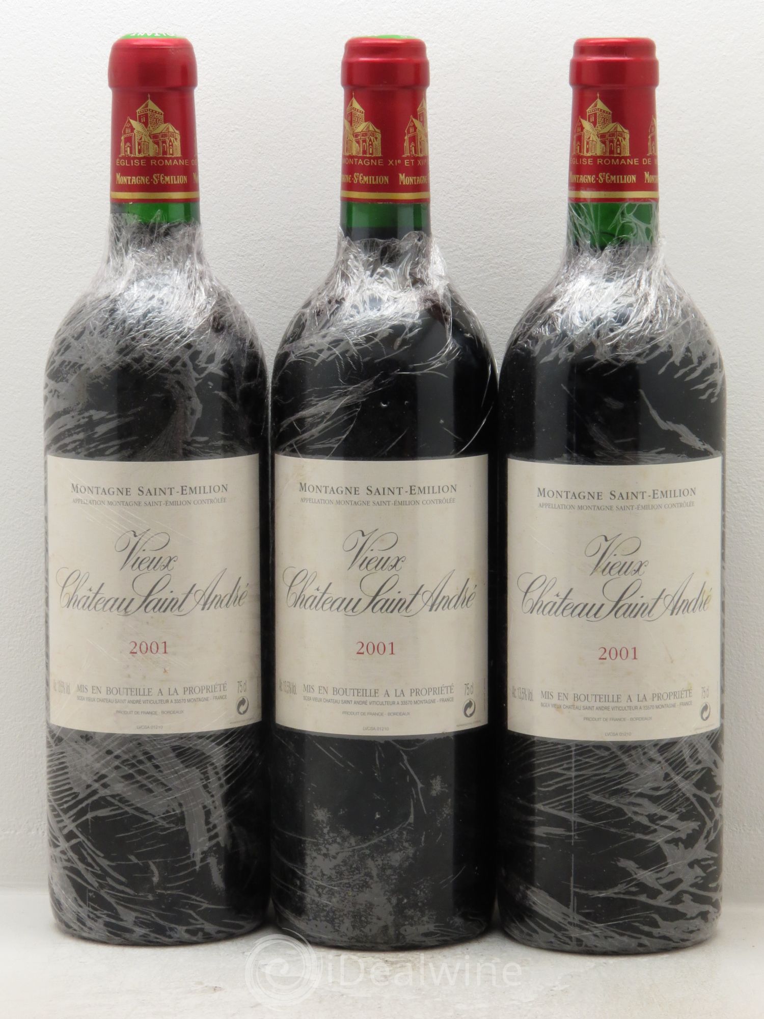 Montagne Saint-Émilion Vieux Château Saint André 2001 - Posten von 3 Flaschen - 0