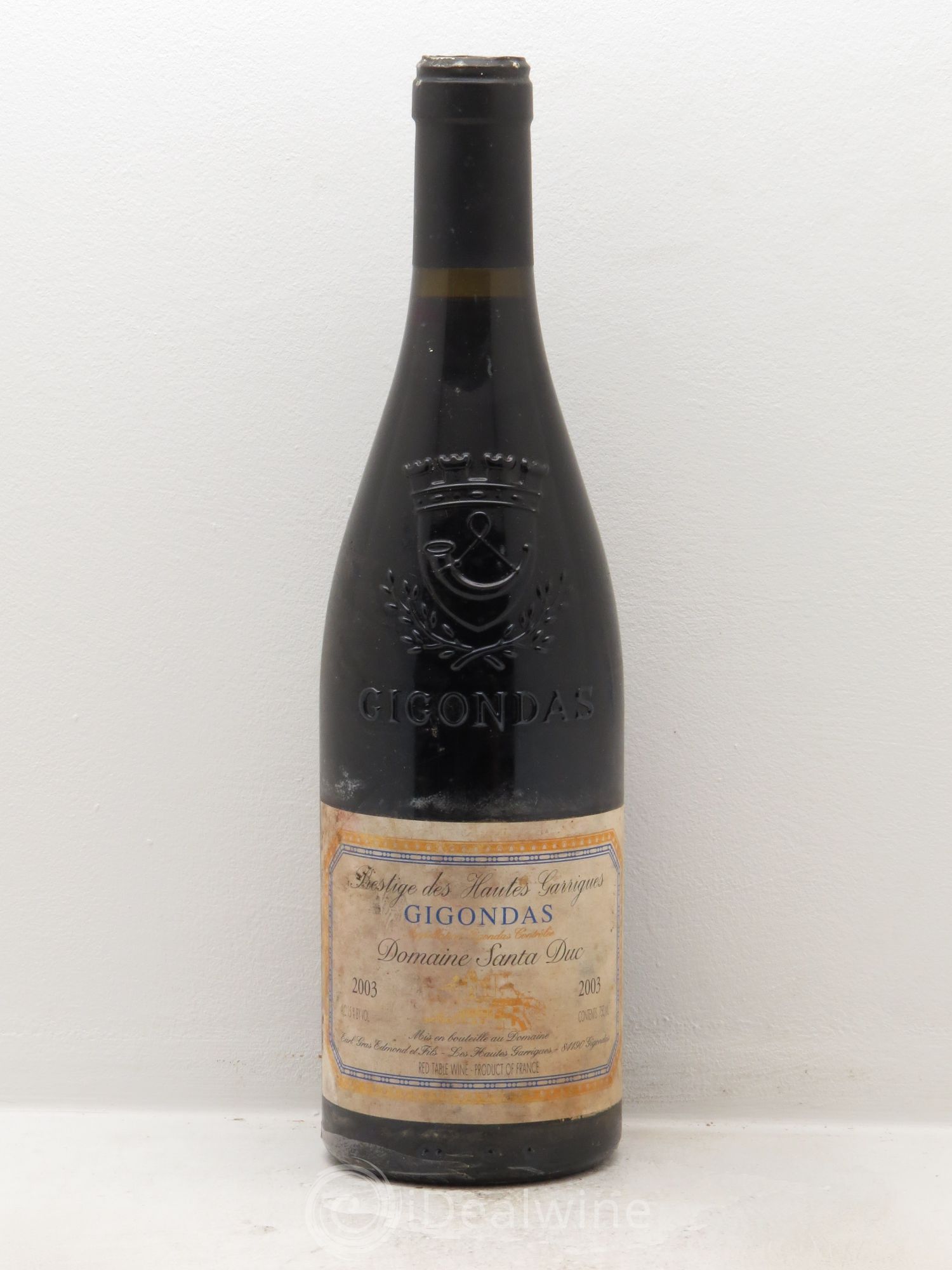 Gigondas Santa Duc (Domaine) Hautes Garrigues Famille Gras 2003 - Posten von 1 Flasche - 0