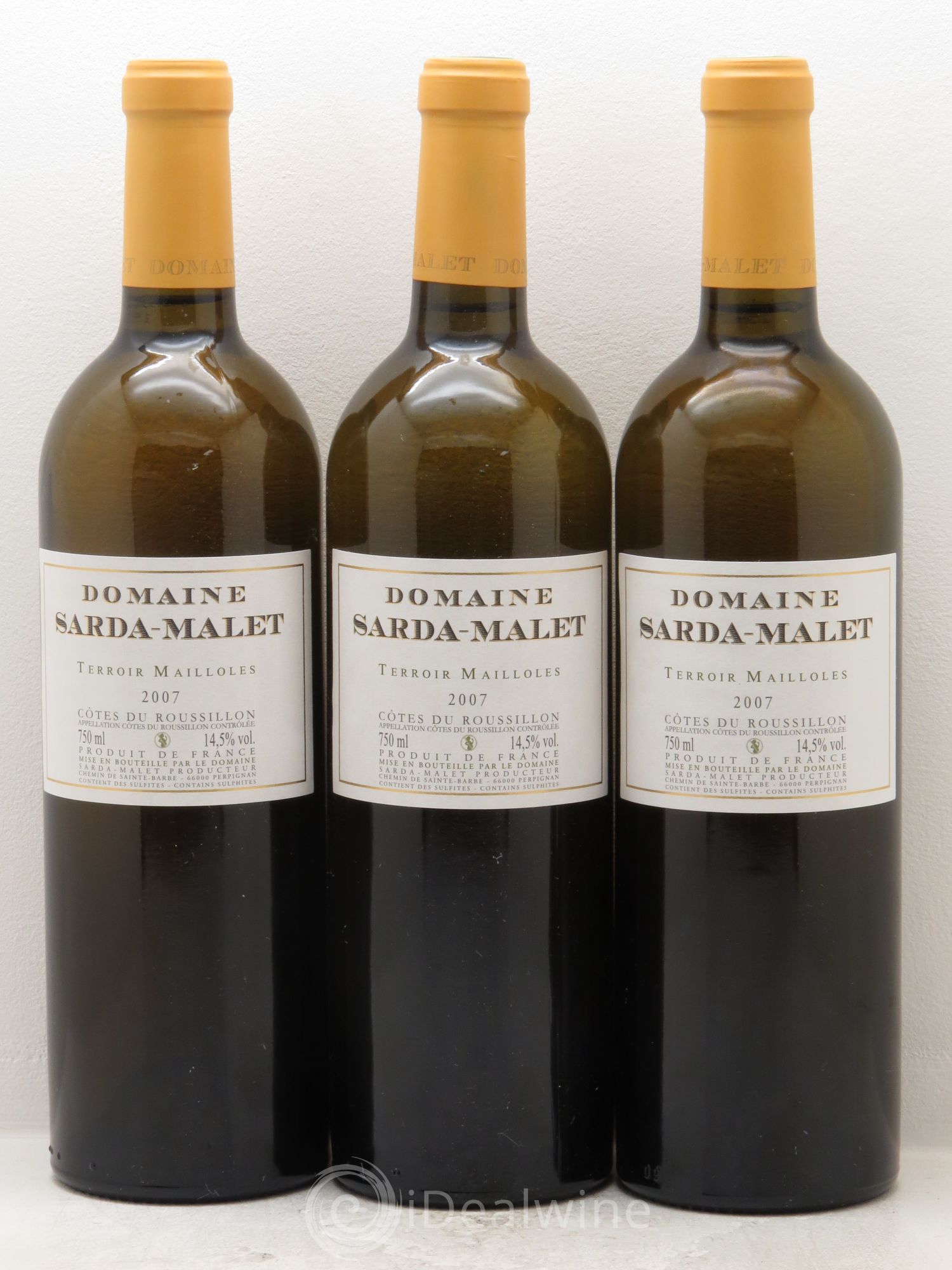 Côtes du Roussillon Domaine Sarda-Malet Terroir Mailloles Jérôme Malet 2007 - Lot de 3 bouteilles - 0