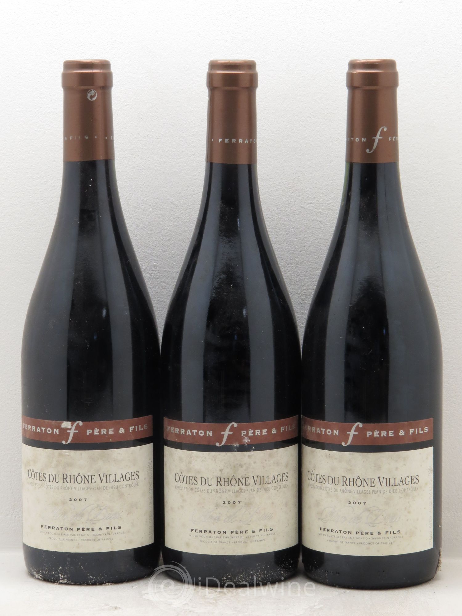 Côtes-du-Rhône Ferraton Père et Fils Plan de Dieu (sans prix de réserve) 2007 - Posten von 3 Flaschen - 0