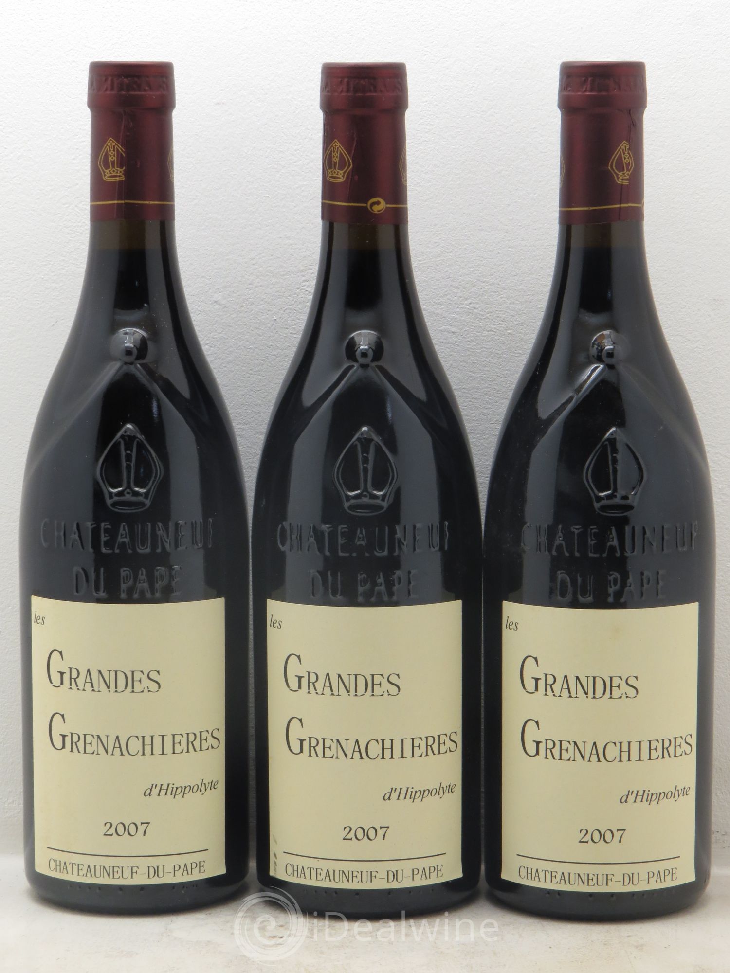 Châteauneuf-du-Pape "les Grenachères d'Hippolyte" 2007 - Posten von 3 Flaschen - 0