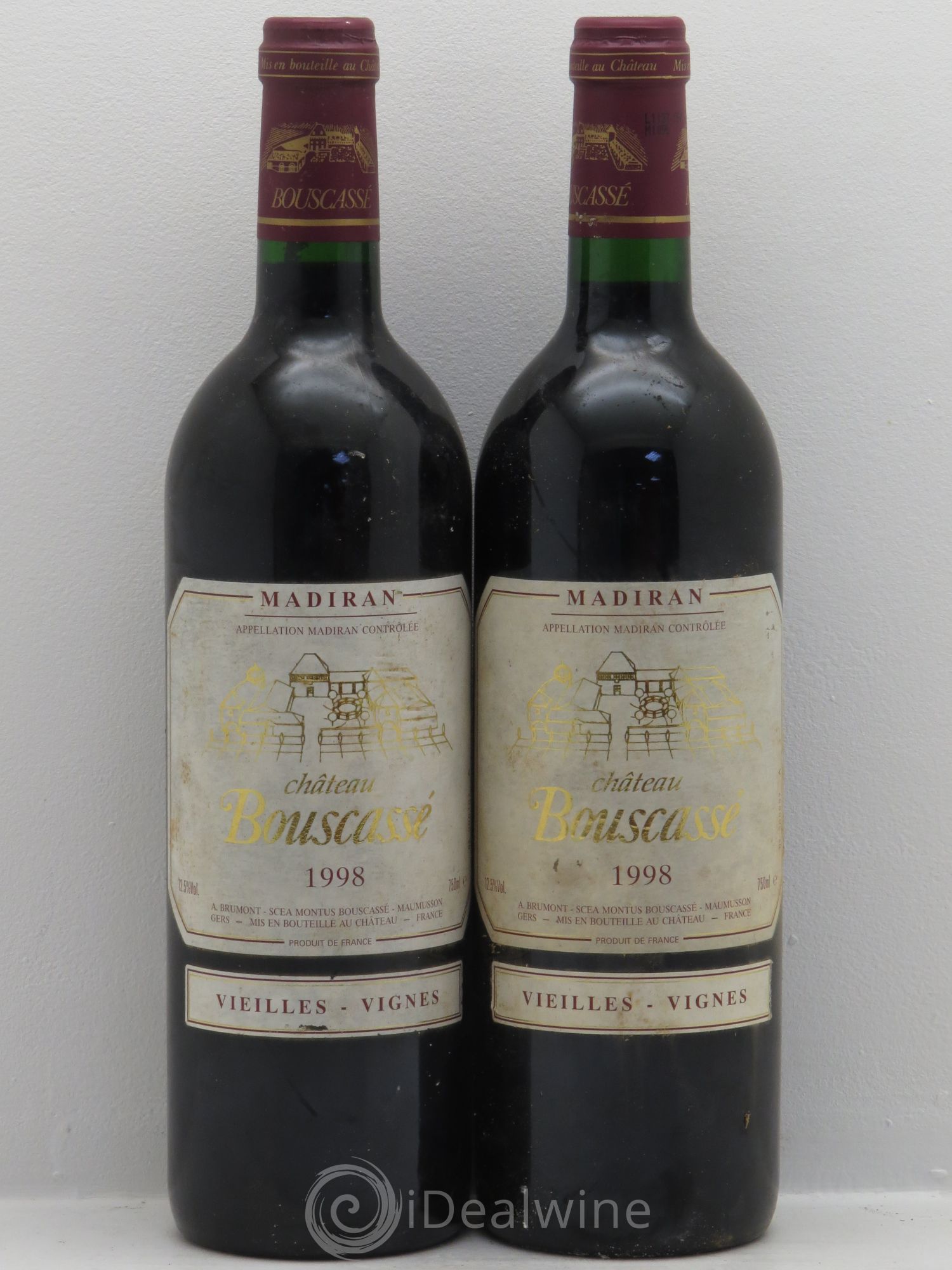 Madiran Vieilles Vignes Château Bouscassé - Alain Brumont 1998 - Lot de 2 bouteilles - 0