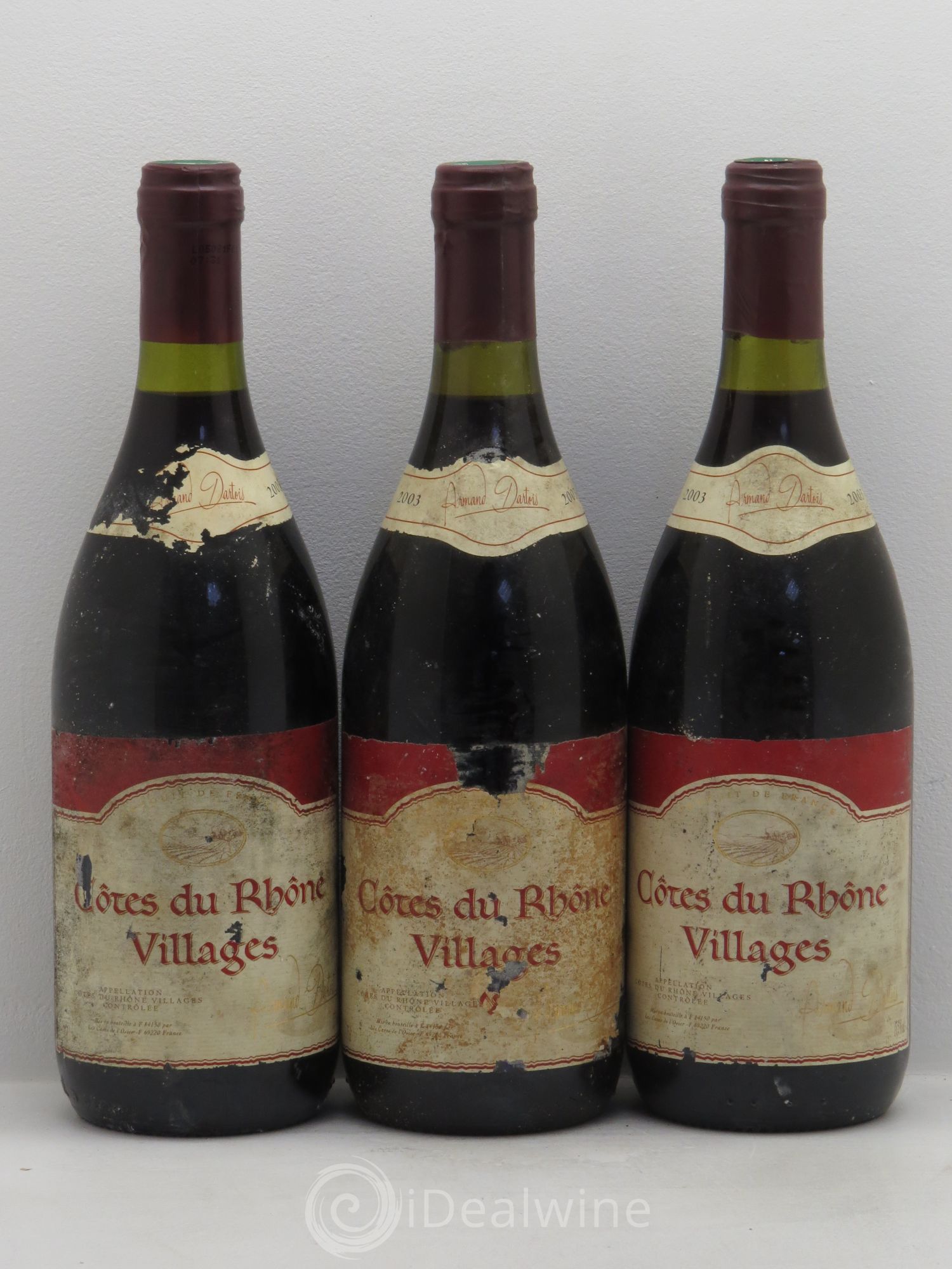 Côtes-du-Rhône Armand Dartois 2003 - Posten von 3 Flaschen - 0