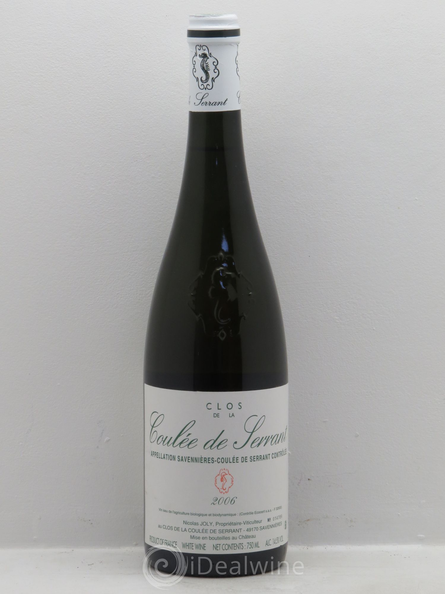 Savennières Clos de la Coulée de Serrant Vignobles de la Coulée de Serrant - Nicolas Joly 2006 - Lot de 1 bouteille - 0
