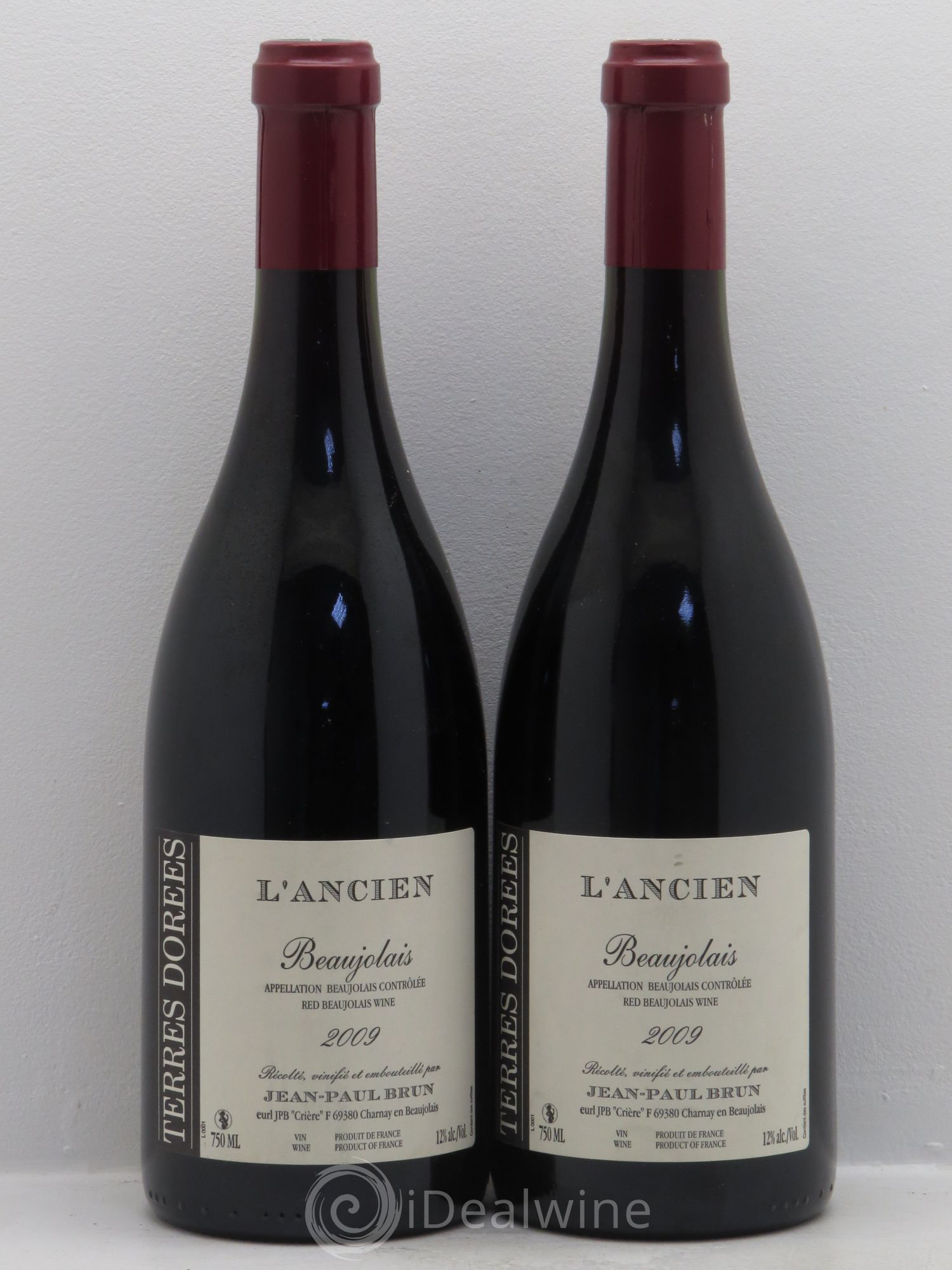 Beaujolais L'Ancien Terres dorées - J-P. Brun (Domaine des) 2009 - Lot de 2 bouteilles - 0