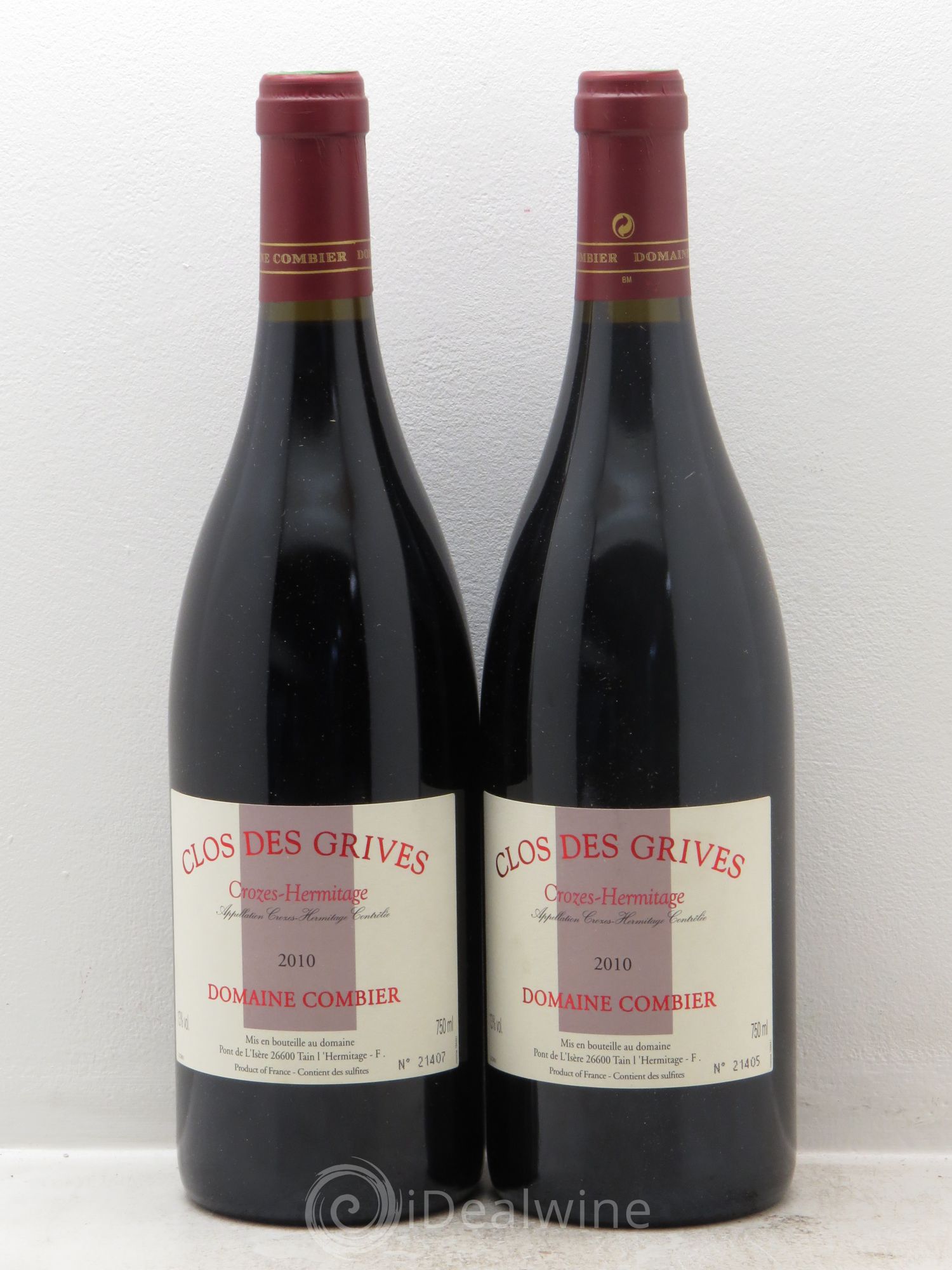 Crozes-Hermitage Clos des Grives Combier 2010 - Lot de 2 bouteilles - 0