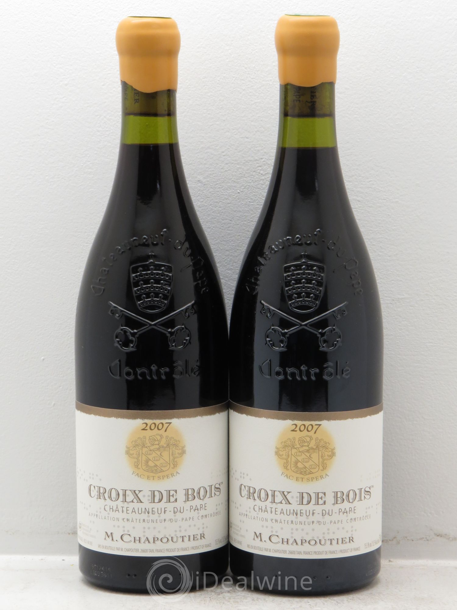 Châteauneuf-du-Pape Croix de Bois Chapoutier 2007 - Lot de 2 bouteilles - 0