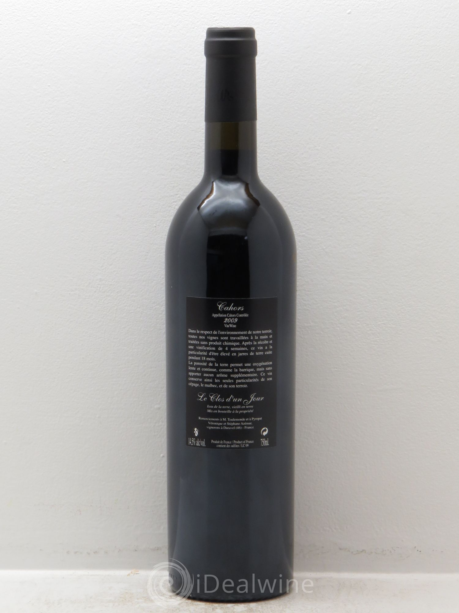 Cahors Un jour sur Terre - Jarre - Le Clos d'un Jour 2009 - Posten von 1 Flasche - 1