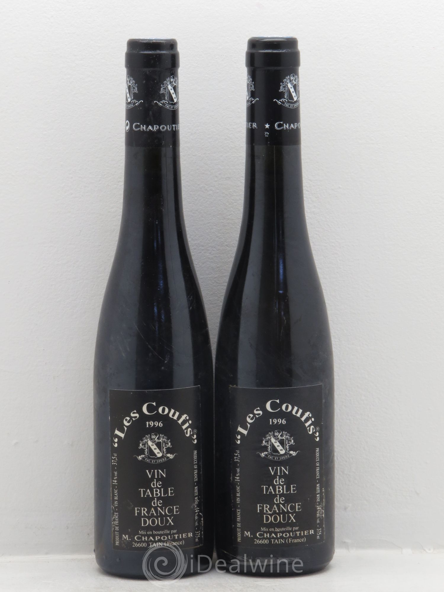 Vin de France Les Coufis Chapoutier (sans prix de réserve) 1996 - Posten von 2 Demi-Flaschen - 0
