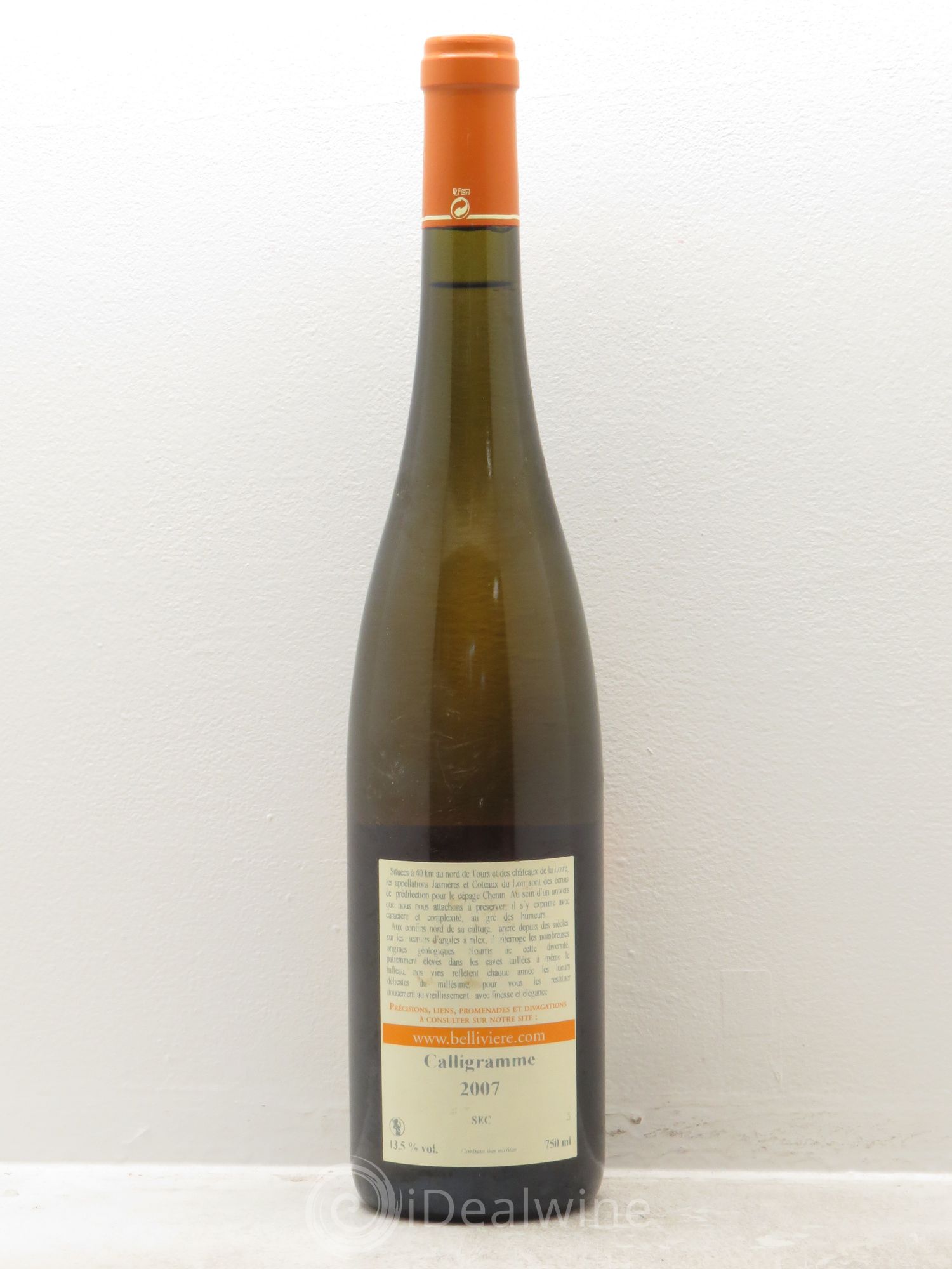Jasnières Calligramme Domaine de Bellivière 2007 - Posten von 1 Flasche - 1