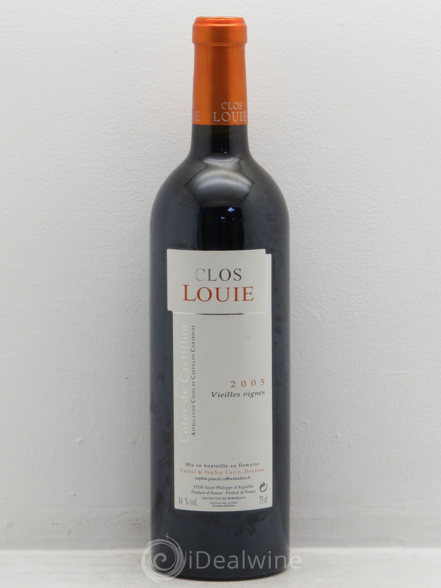 Castillon-Côtes-de-Bordeaux (Côtes-de-Castillon) Vieilles Vignes Clos Louie (sans prix de réserve) 2005 - Posten von 1 Flasche - 0