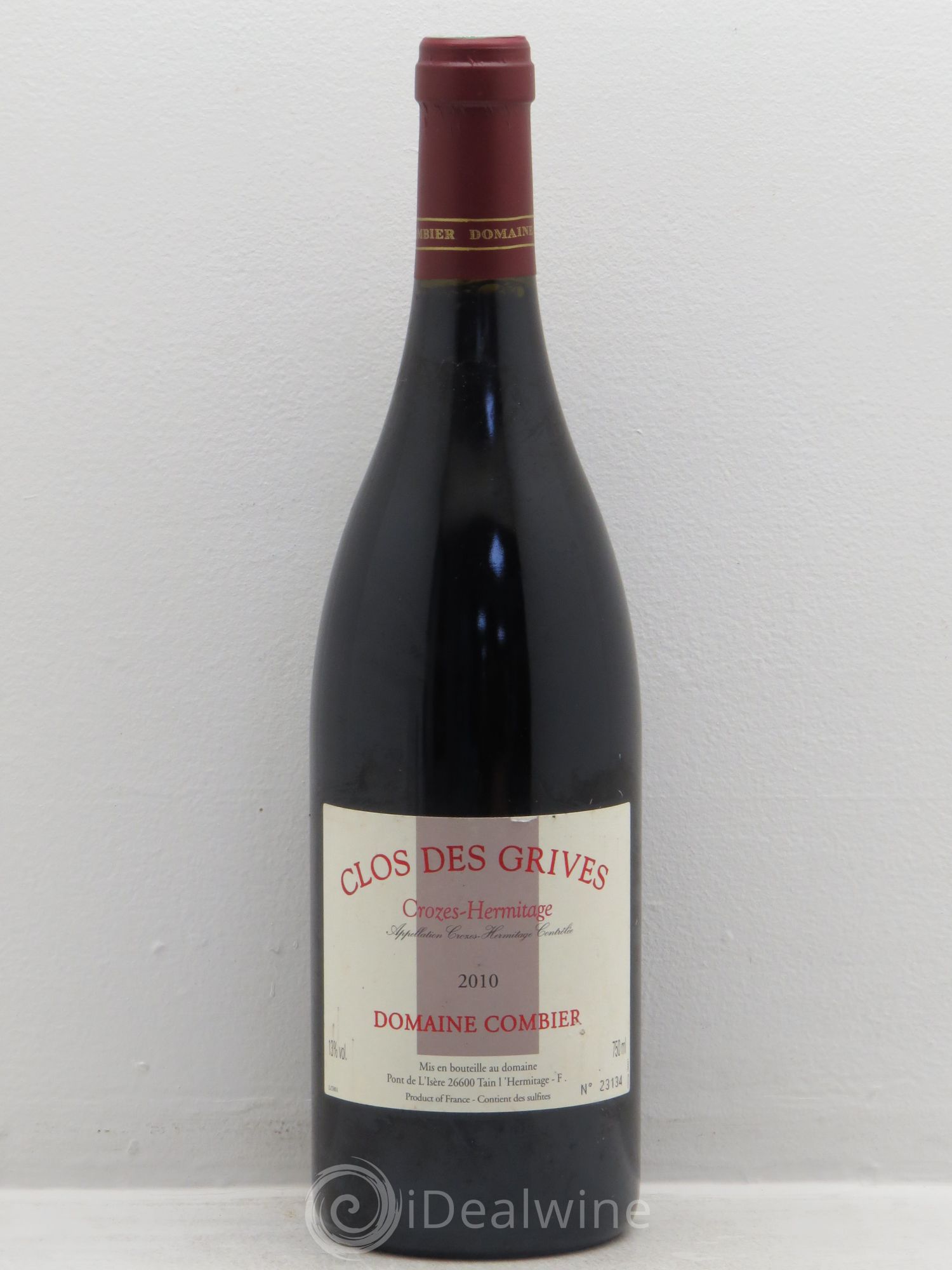 Crozes-Hermitage Clos des Grives Combier 2010 - Lot de 1 bouteille - 0
