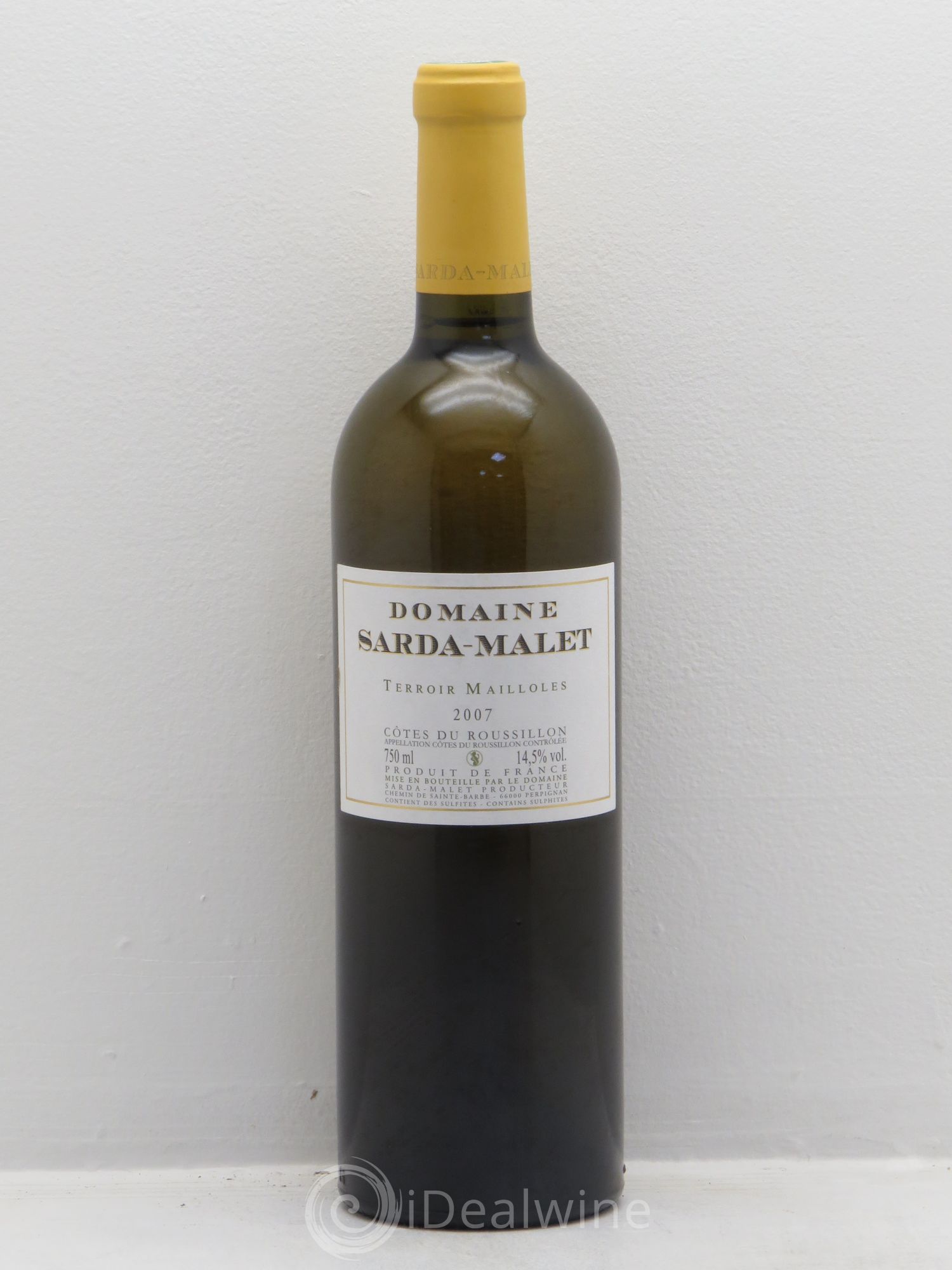 Côtes du Roussillon Domaine Sarda-Malet Terroir Mailloles Jérôme Malet 2007 - Lot de 1 bouteille - 0
