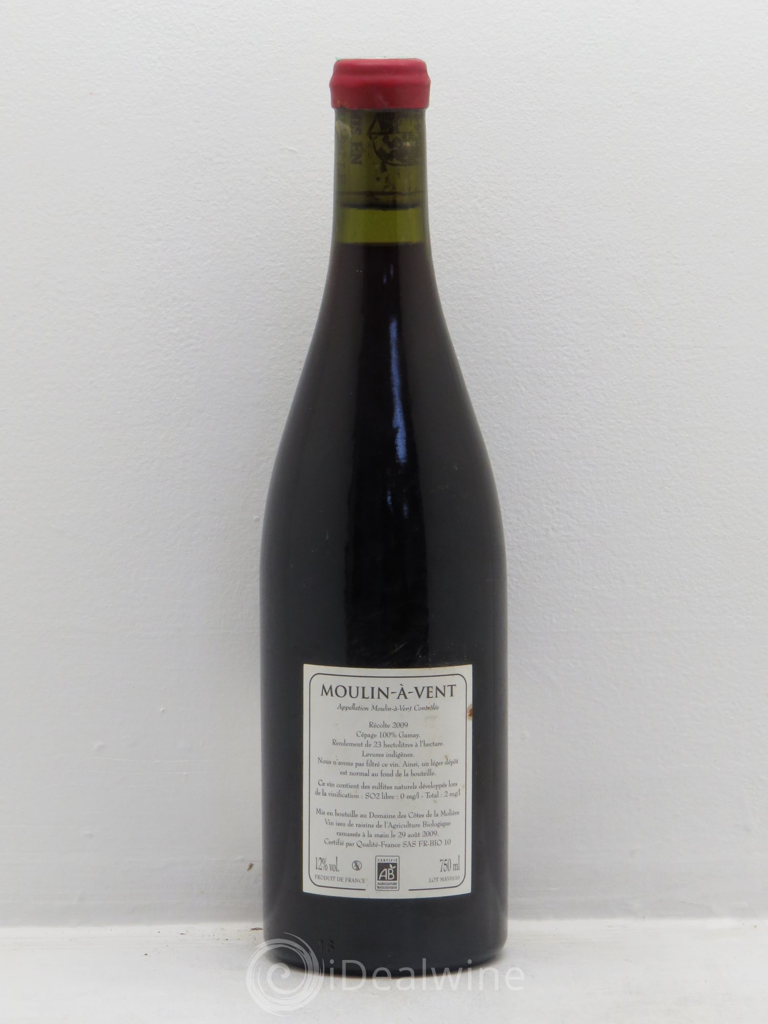 Moulin-à-Vent Domaine des cotes de la molière (sans prix de réserve) 2009 - Posten von 1 Flasche - 1