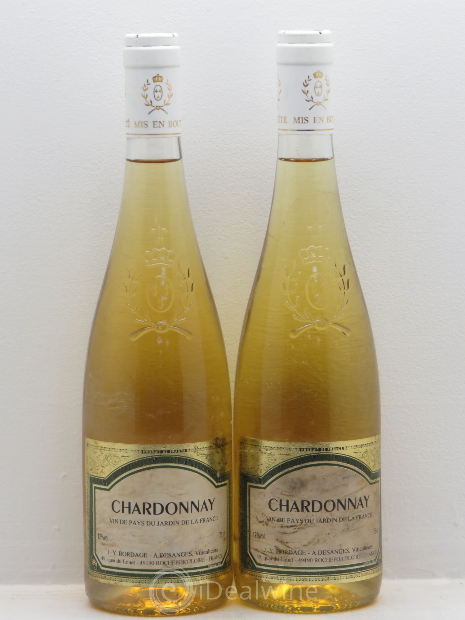 Divers bordage et desanges VDP du jardin de la france Chardonnay (sans prix de réserve) - Posten von 2 Flaschen - 0