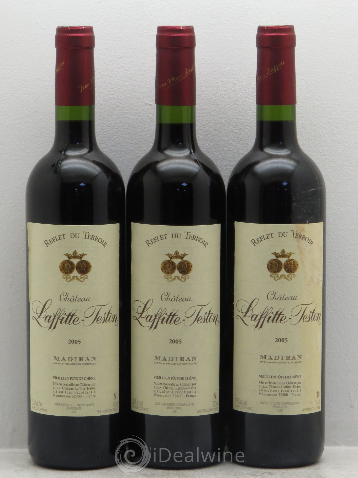 Madiran Laffitte teston reflets du miroir 2005 - Lot de 3 bouteilles - 0