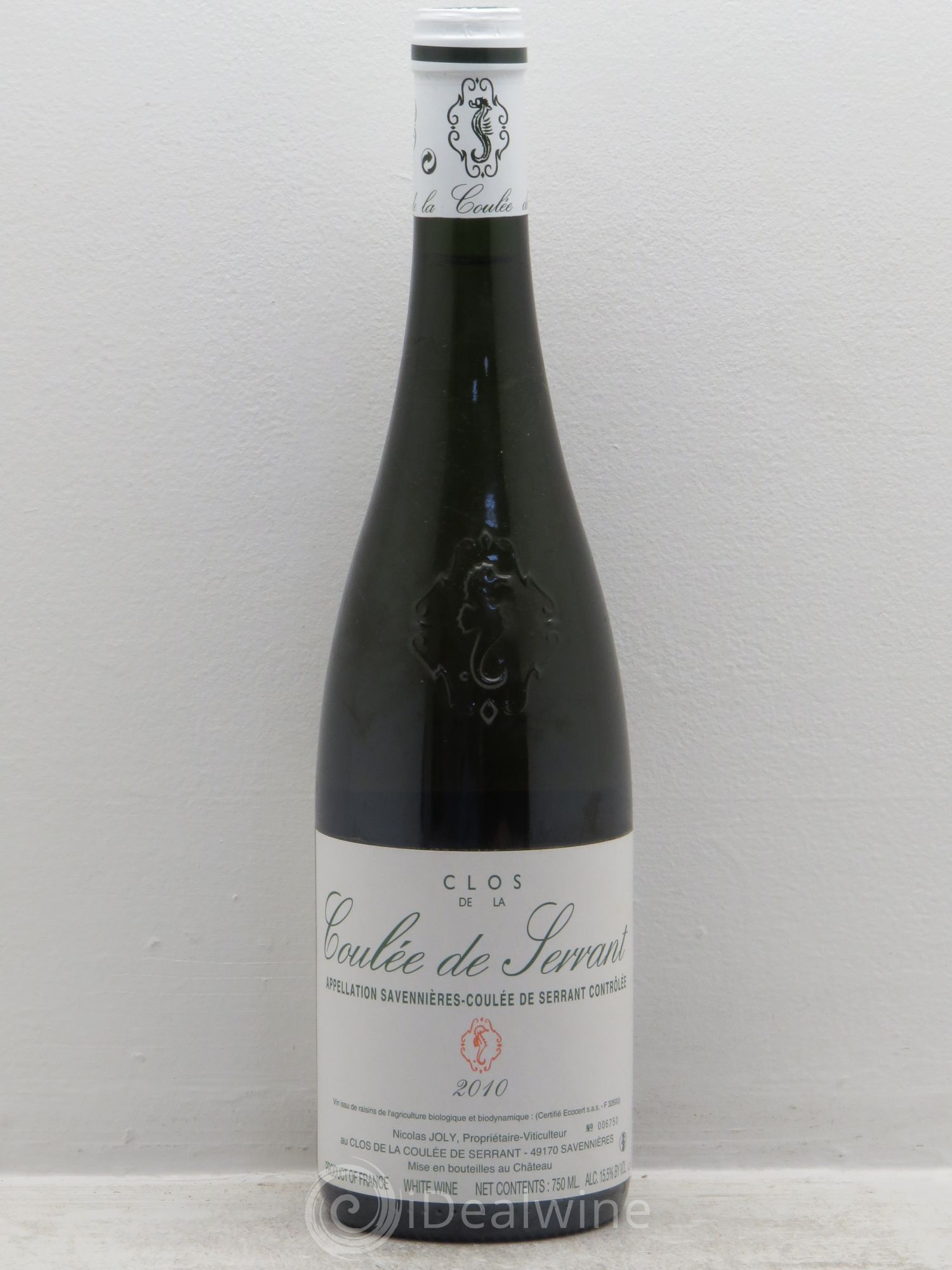 Savennières Clos de la Coulée de Serrant Vignobles de la Coulée de Serrant - Nicolas Joly 2010 - Lot de 1 bouteille - 0