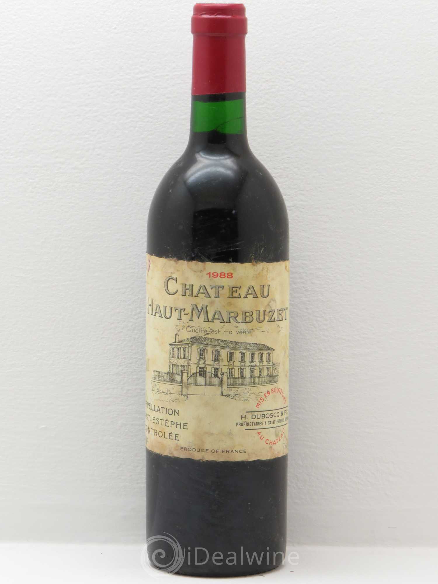 Château Haut Marbuzet 1988 - Lot de 1 bouteille - 0