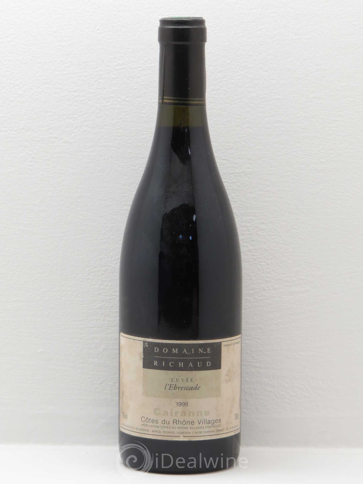 Cairanne Ebrescade Marcel Richaud 1998 - Lot de 1 bouteille - 0