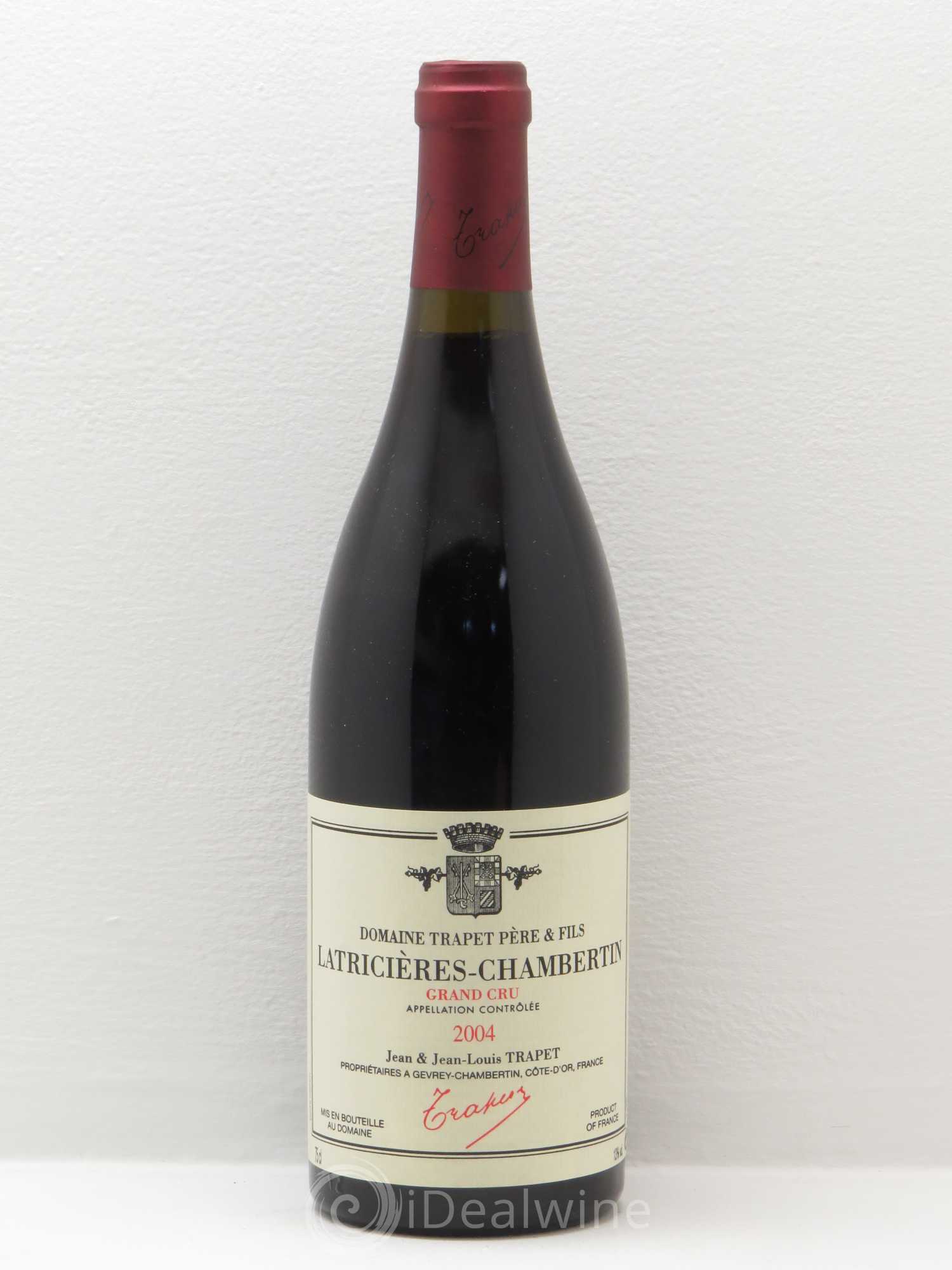 Latricières-Chambertin Grand Cru Domaine Trapet 2004 - Lot de 1 bouteille - 0