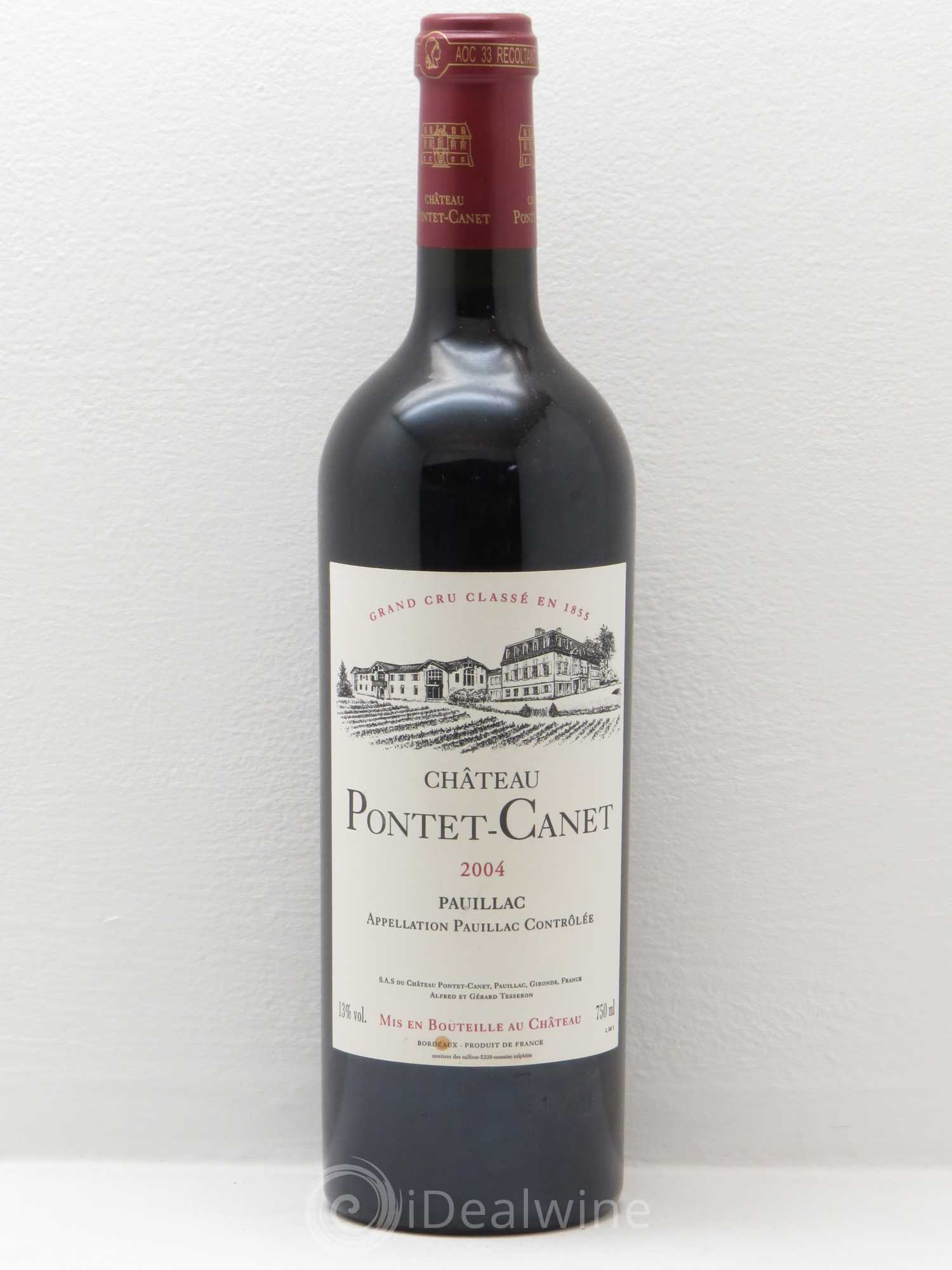 Château Pontet Canet 5ème Grand Cru Classé 2004 - Lot de 1 bouteille - 0