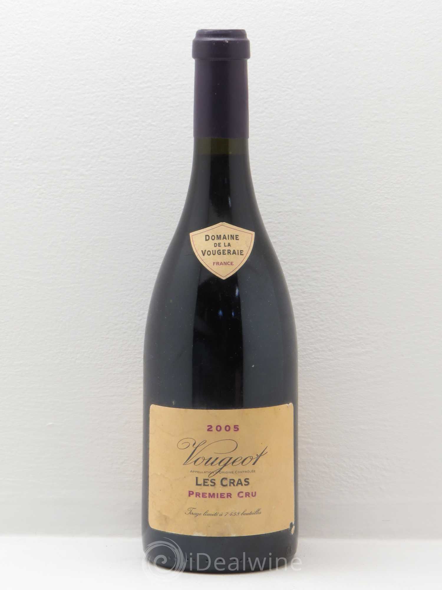 Vougeot 1er Cru Les Cras Domaine de la Vougeraie 2005 - Posten von 1 Flasche - 0