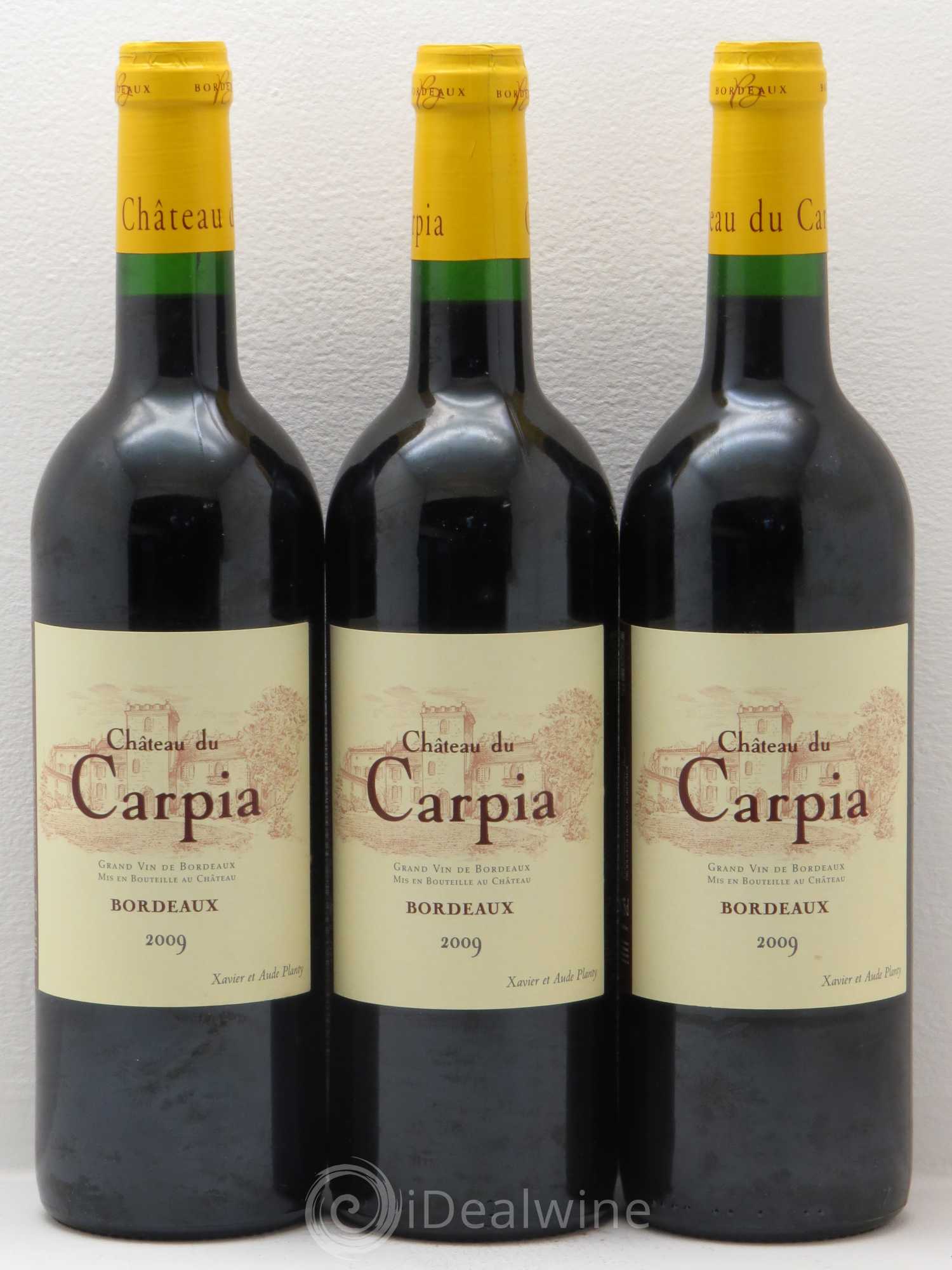 Bordeaux Château du Carpia (sans prix de réserve) 2009 - Posten von 3 Flaschen - 0