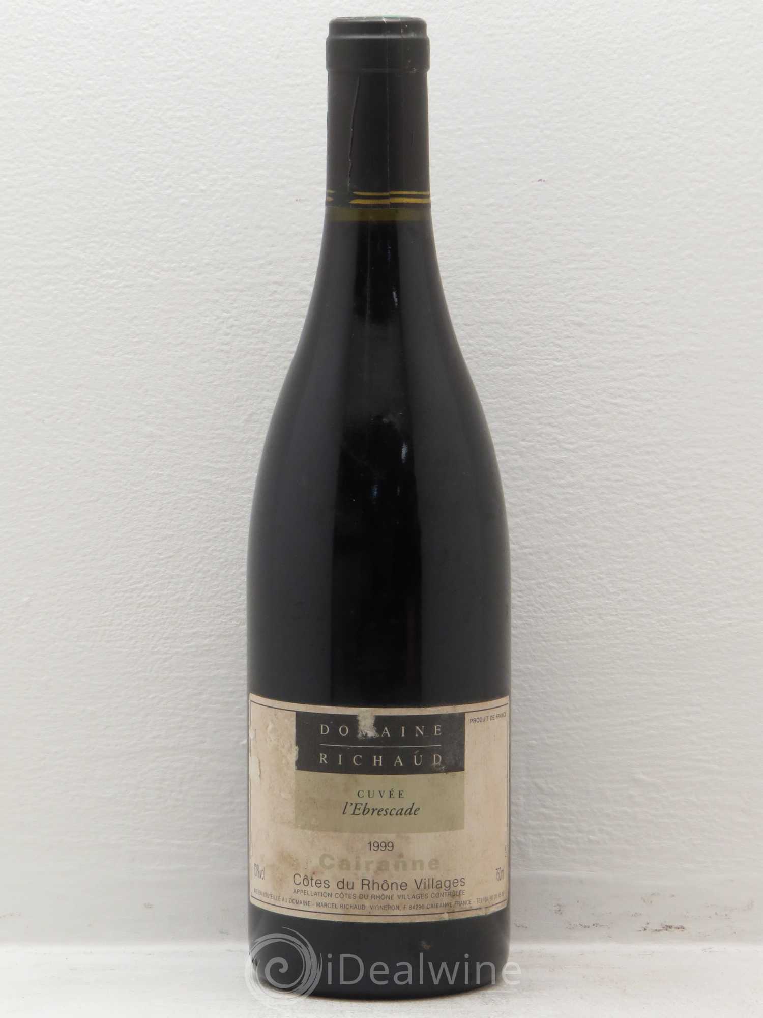 Cairanne Marcel Richaud l'Ebrescade 1999 - Lot de 1 bouteille - 0