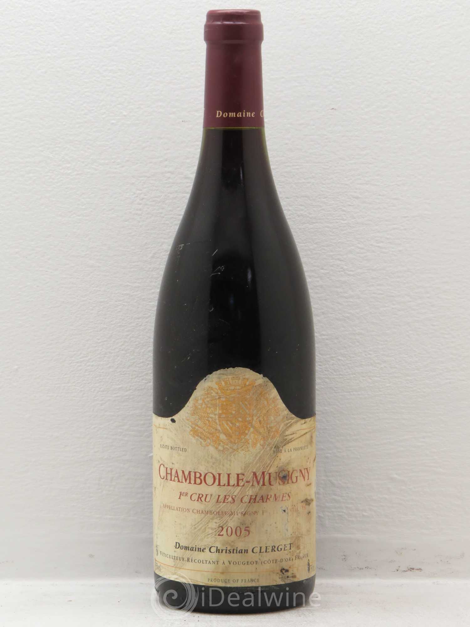 Chambolle-Musigny 1er Cru Les Charmes Christian Clerget 2005 - Lot de 1 bouteille - 0