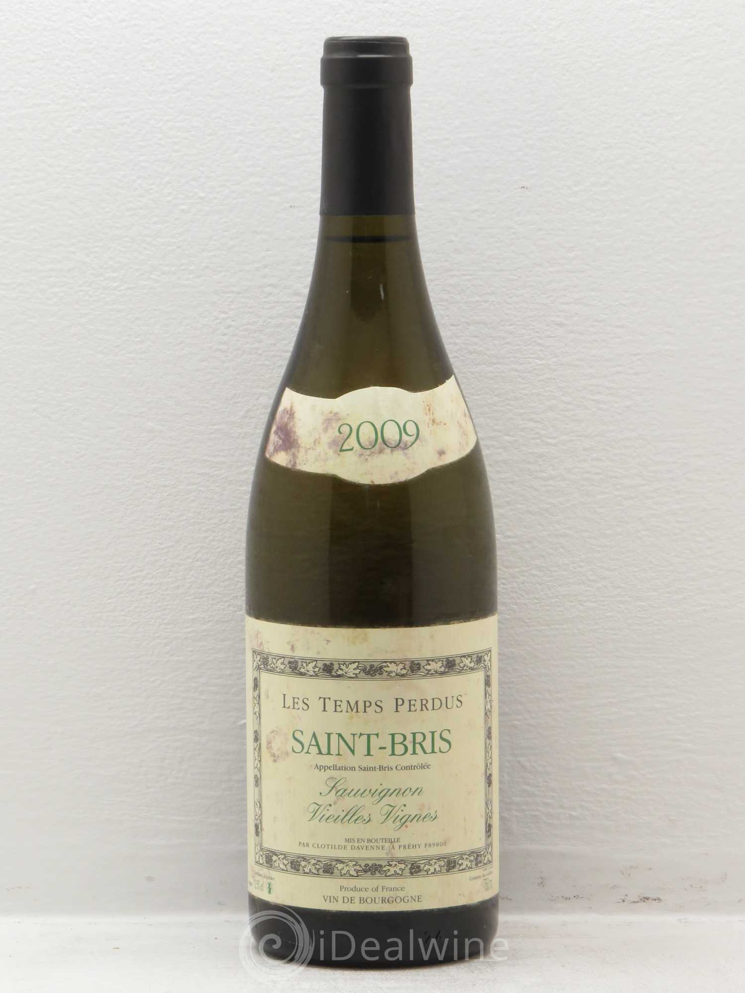 Divers Les Temps perdus Saint Bris Sauvignon Vieilles Vignes 2009 - Posten von 1 Flasche - 0