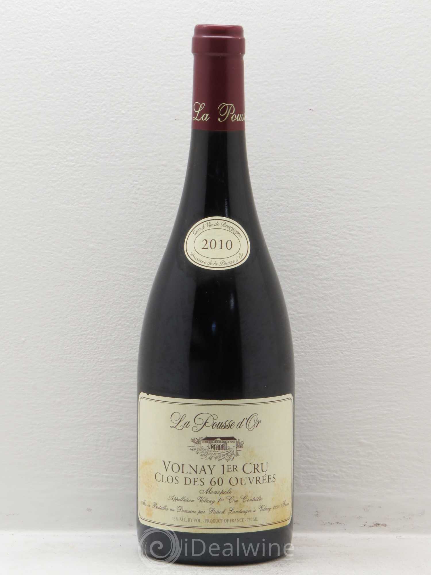 Volnay 1er Cru Clos des 60 ouvrées La Pousse d'Or (Domaine de) 2010 - Lot de 1 bouteille - 0