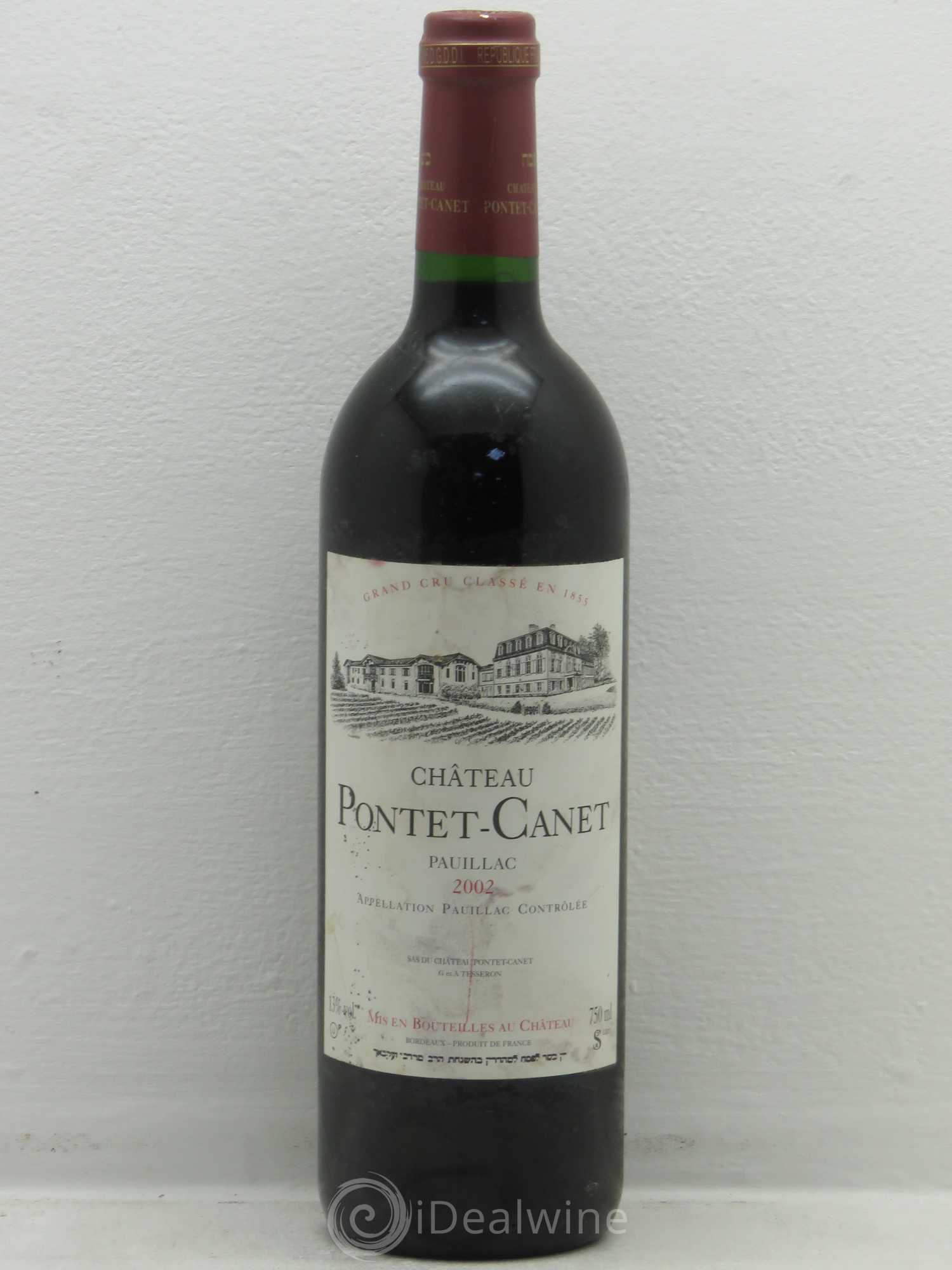 Château Pontet Canet 5ème Grand Cru Classé Cuvée Casher 2002 - Lot de 1 bouteille - 0