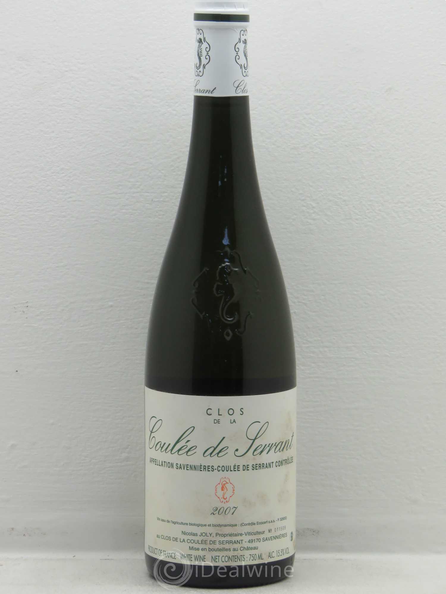 Savennières Clos de la Coulée de Serrant Vignobles de la Coulée de Serrant - Nicolas Joly 2007 - Lot de 1 bouteille - 0