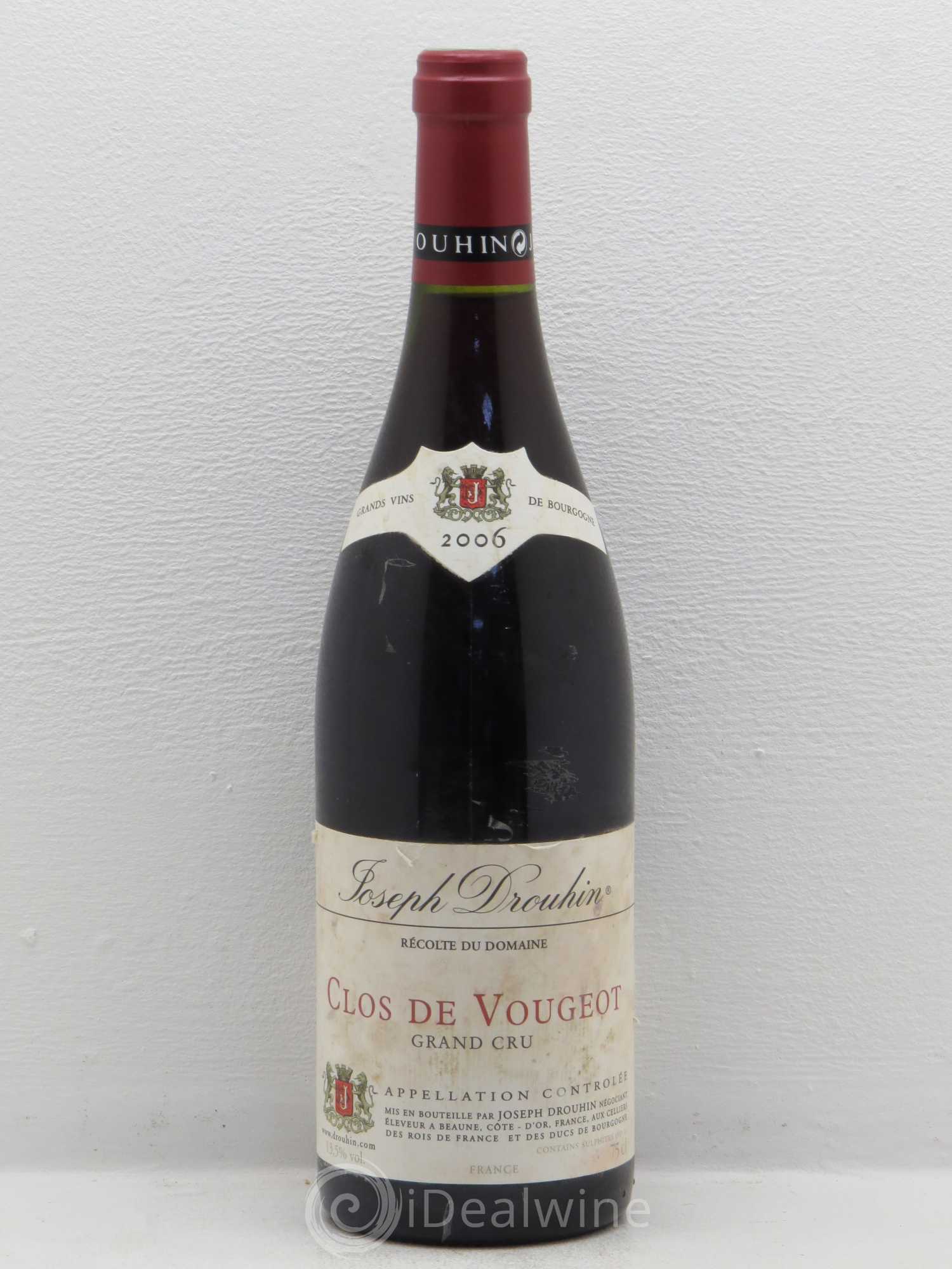 Clos de Vougeot Grand Cru Joseph Drouhin 2006 - Lot de 1 bouteille - 0