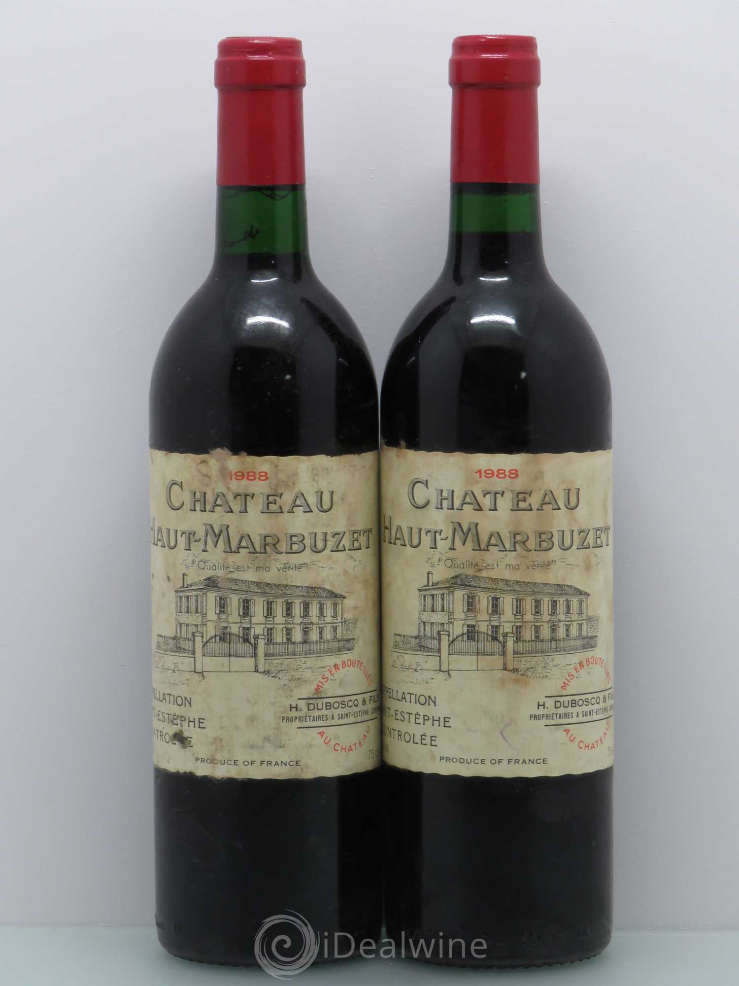 Château Haut Marbuzet 1988 - Lot de 2 bouteilles - 0